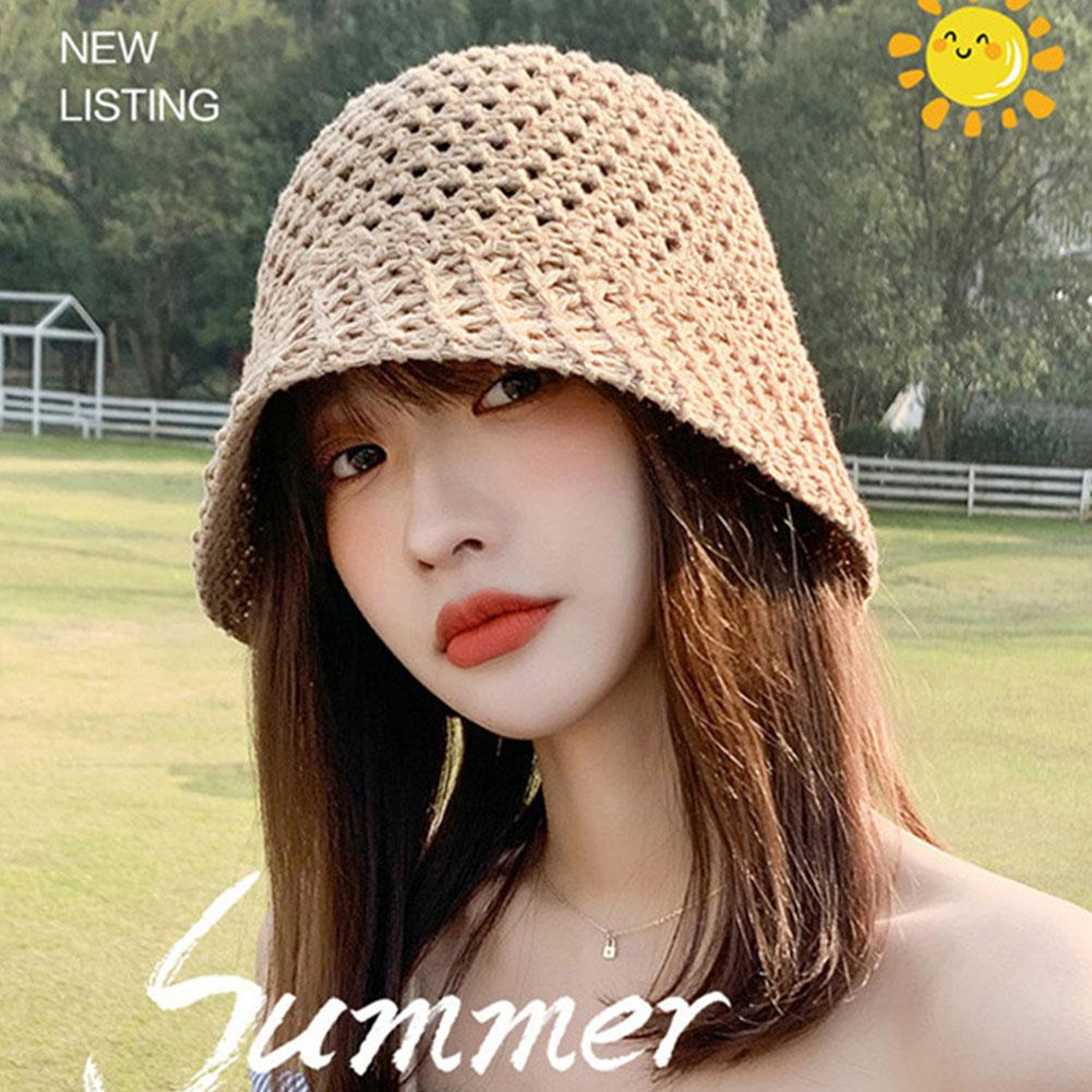 Aurelia Open-Weave Straw Sun Hat – Elegant Floppy Beach Bucket Hat for Women – view 2