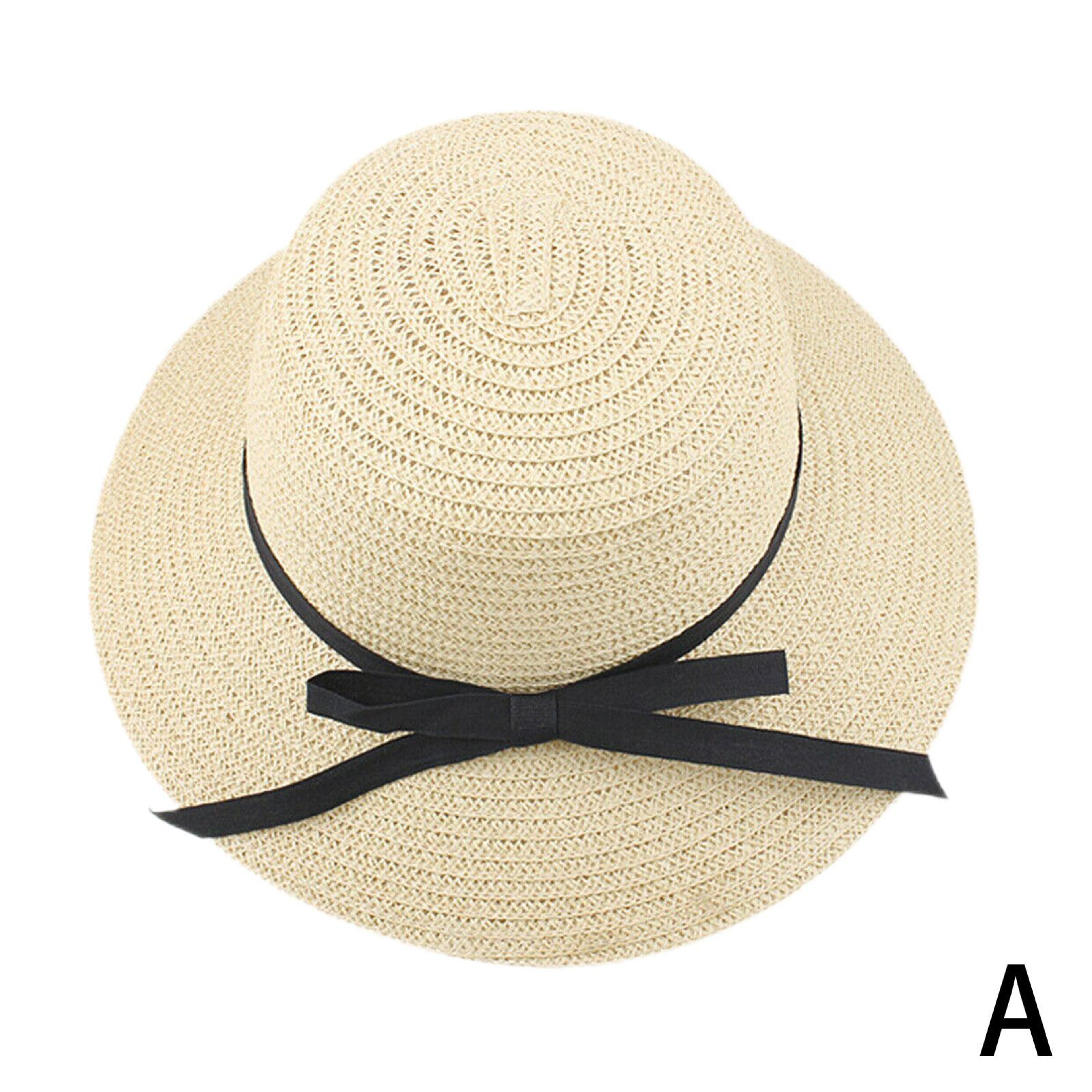 Wide Brim Foldable Straw Beach Hat  UV Protection Floppy Sun Hat 6