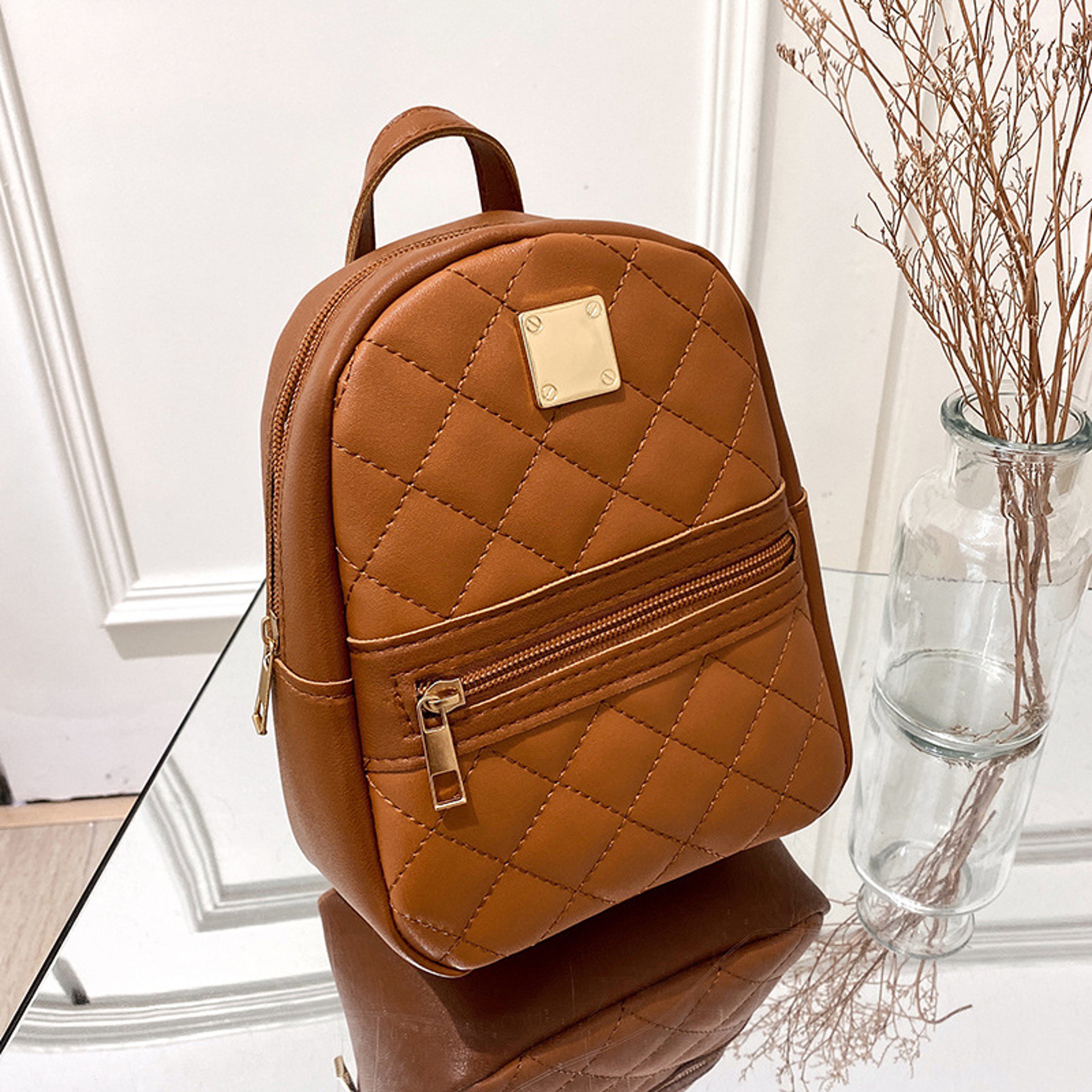 Elegant Embroidered Floral Backpack For Women Stylish Korean Fashion Daypack For Travel And Daily U 1