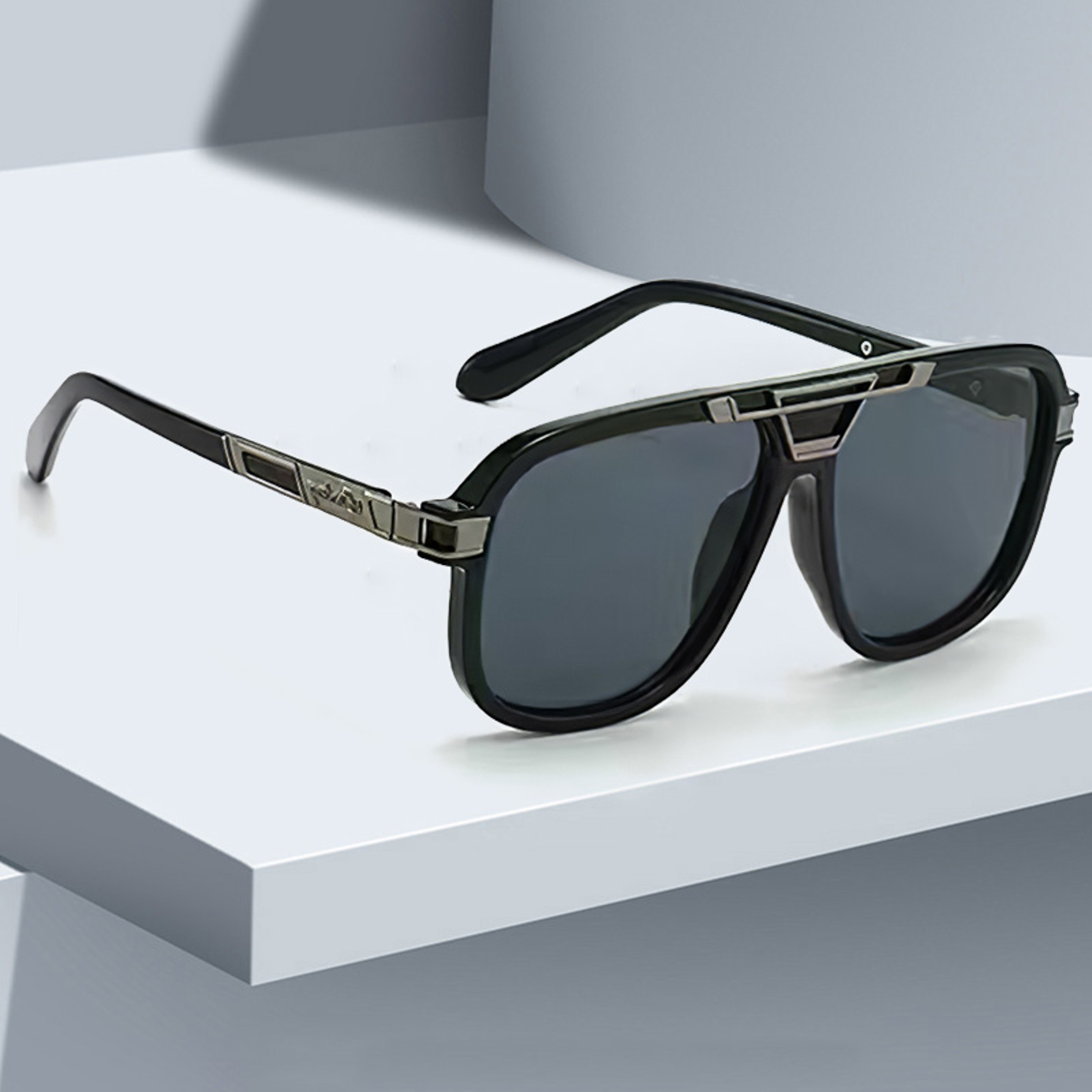 Aura Luxe Gradient Lens Oversized Metal Accent Sunglasses – view 2