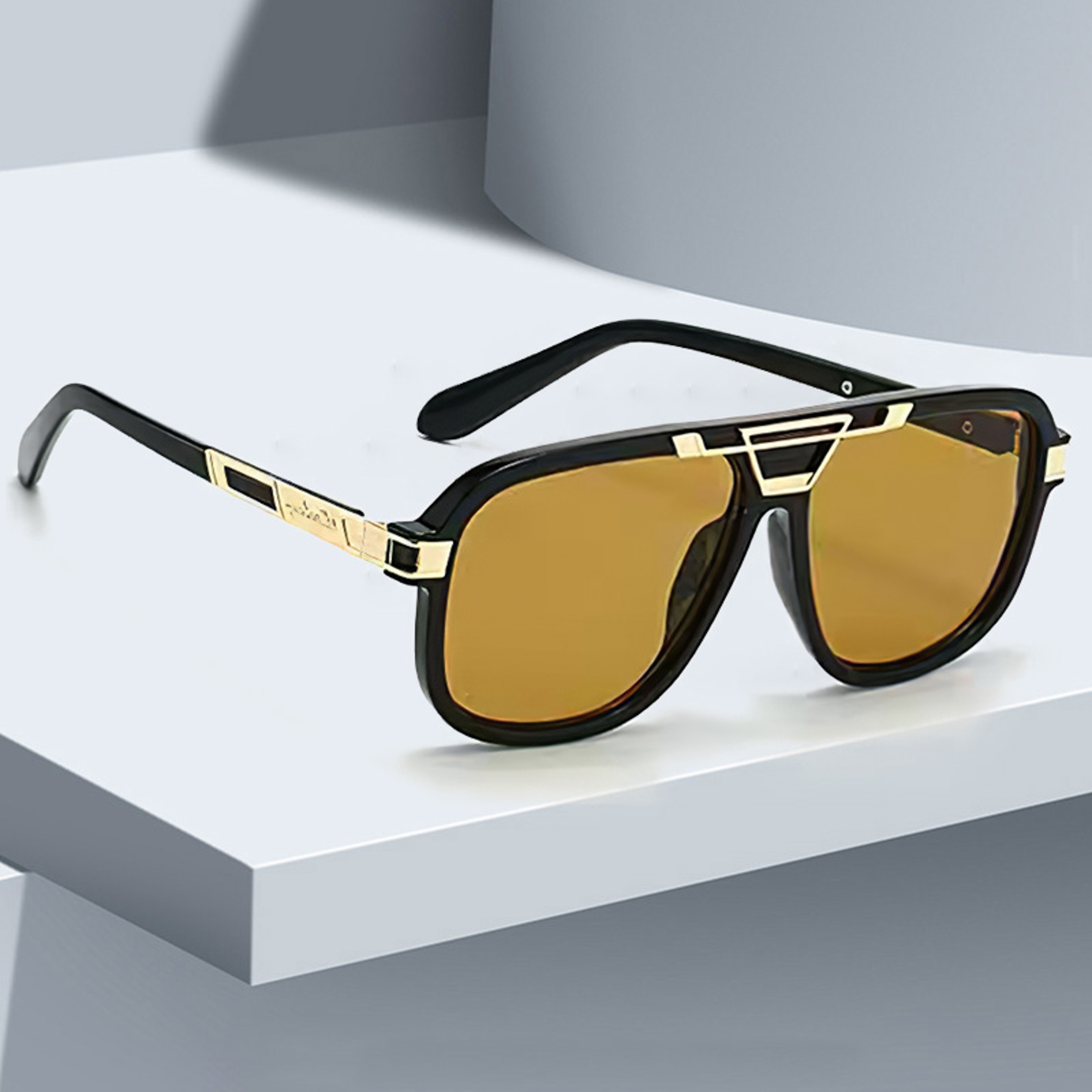 Aura Luxe Gradient Lens Oversized Metal Accent Sunglasses – view 3