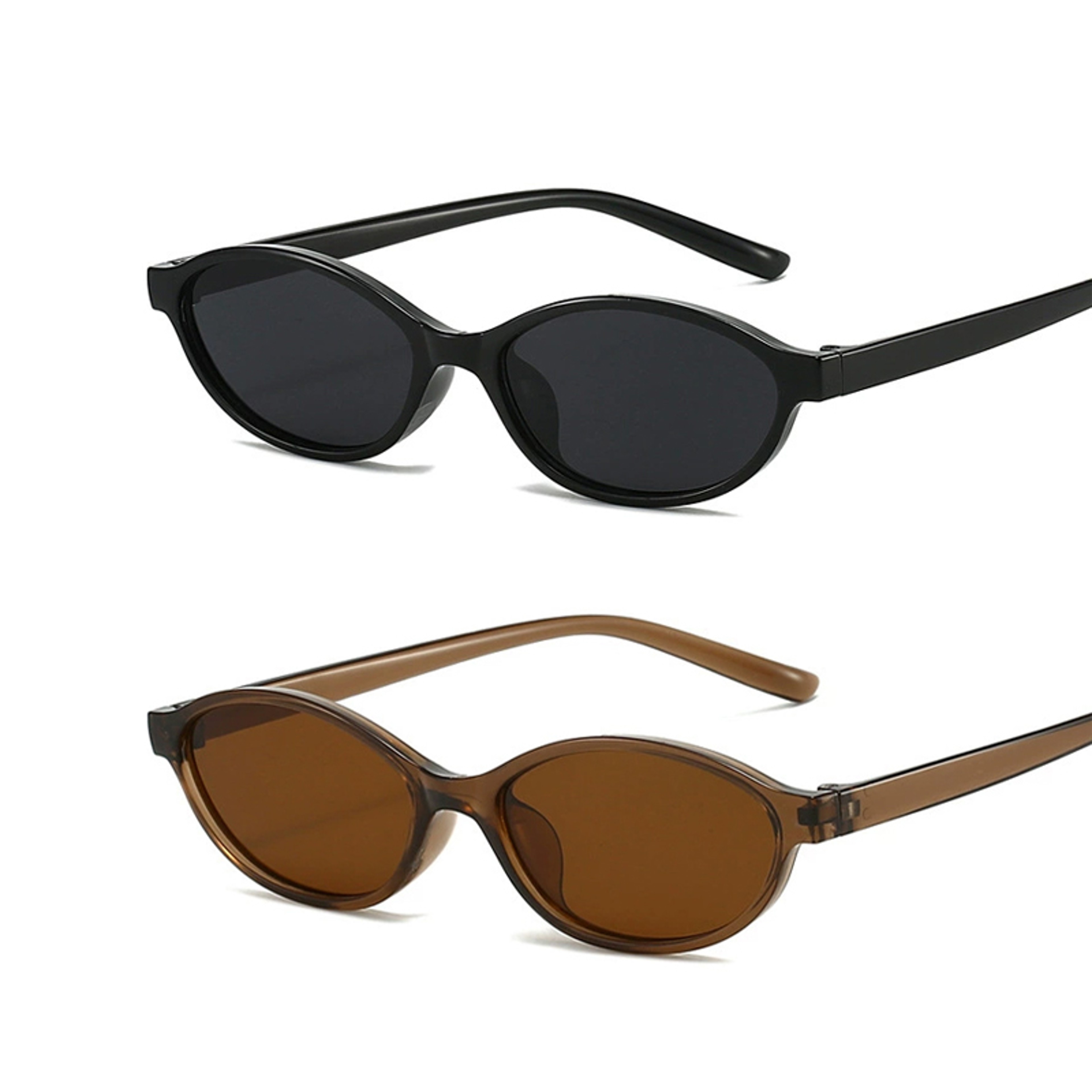 Retro Oval Cat Eye Sunglasses Trendy Small Frame Punk Sunnies 0