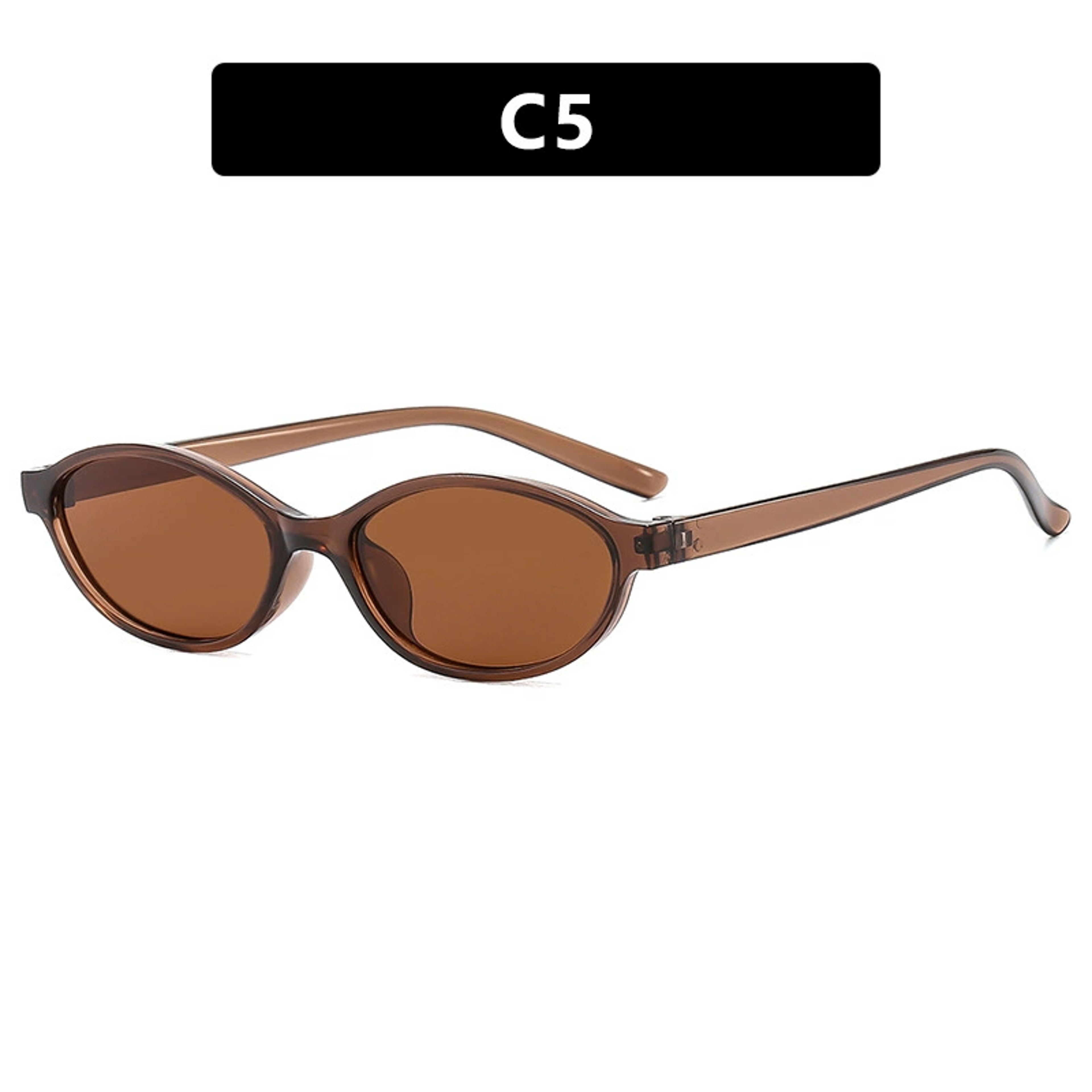 Retro Oval Cat Eye Sunglasses Trendy Small Frame Punk Sunnies 10