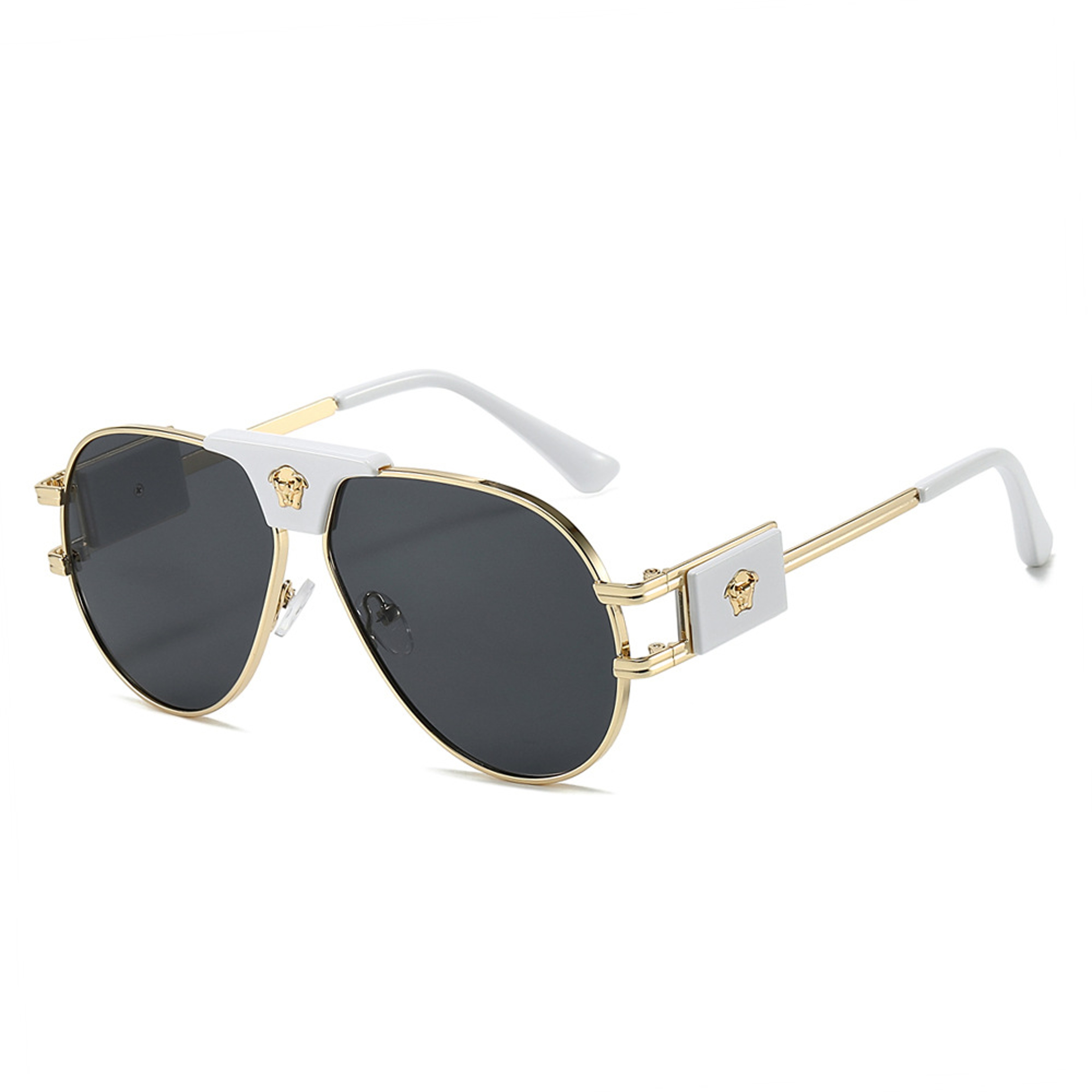 Aura Luxe Women's Aviator Sunglasses with Cattle Head Accents Designer Pilot Sun Glasses – view 8