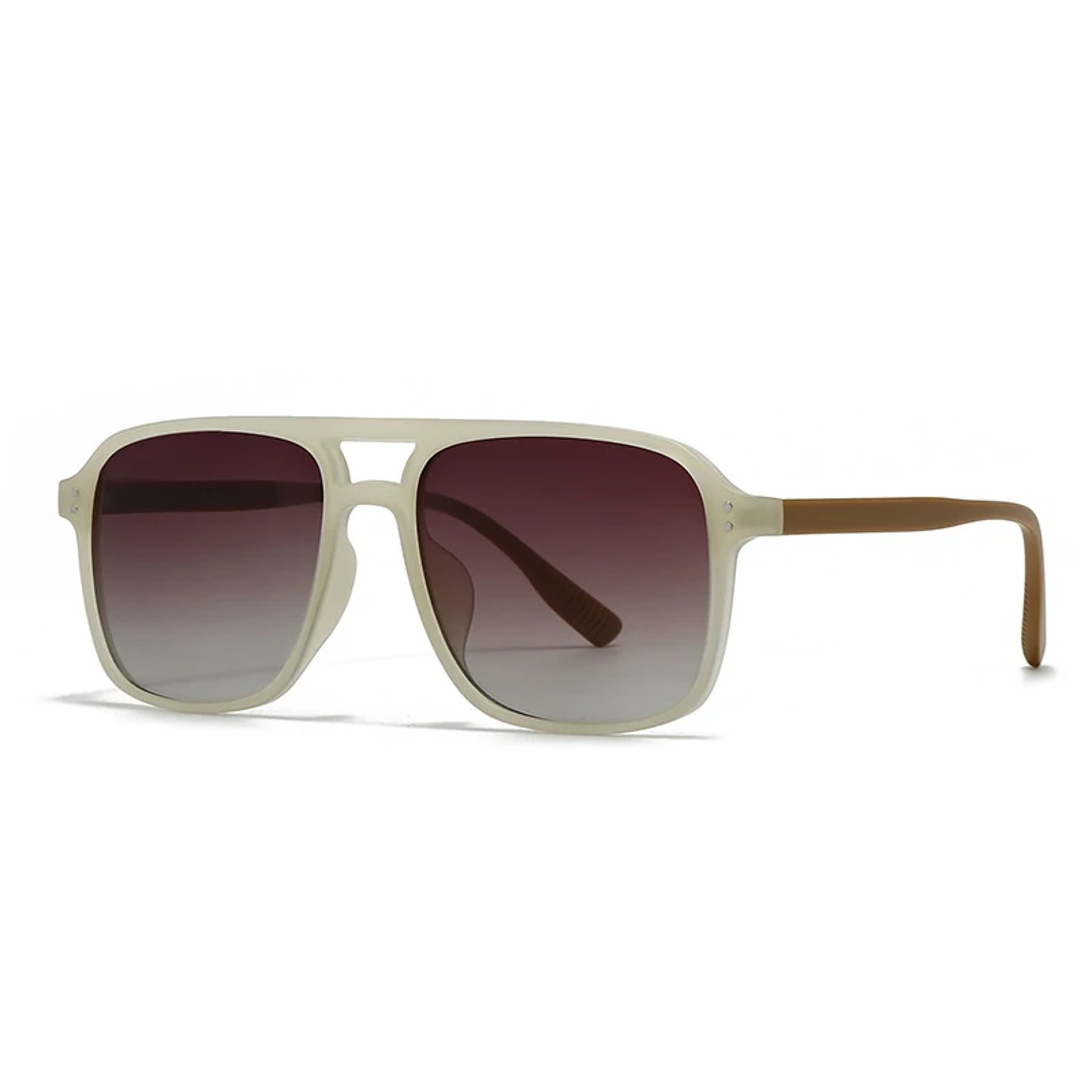 Double Bridge Square Sunglasses  Retro Gradient Shades With Rivet Accents 9