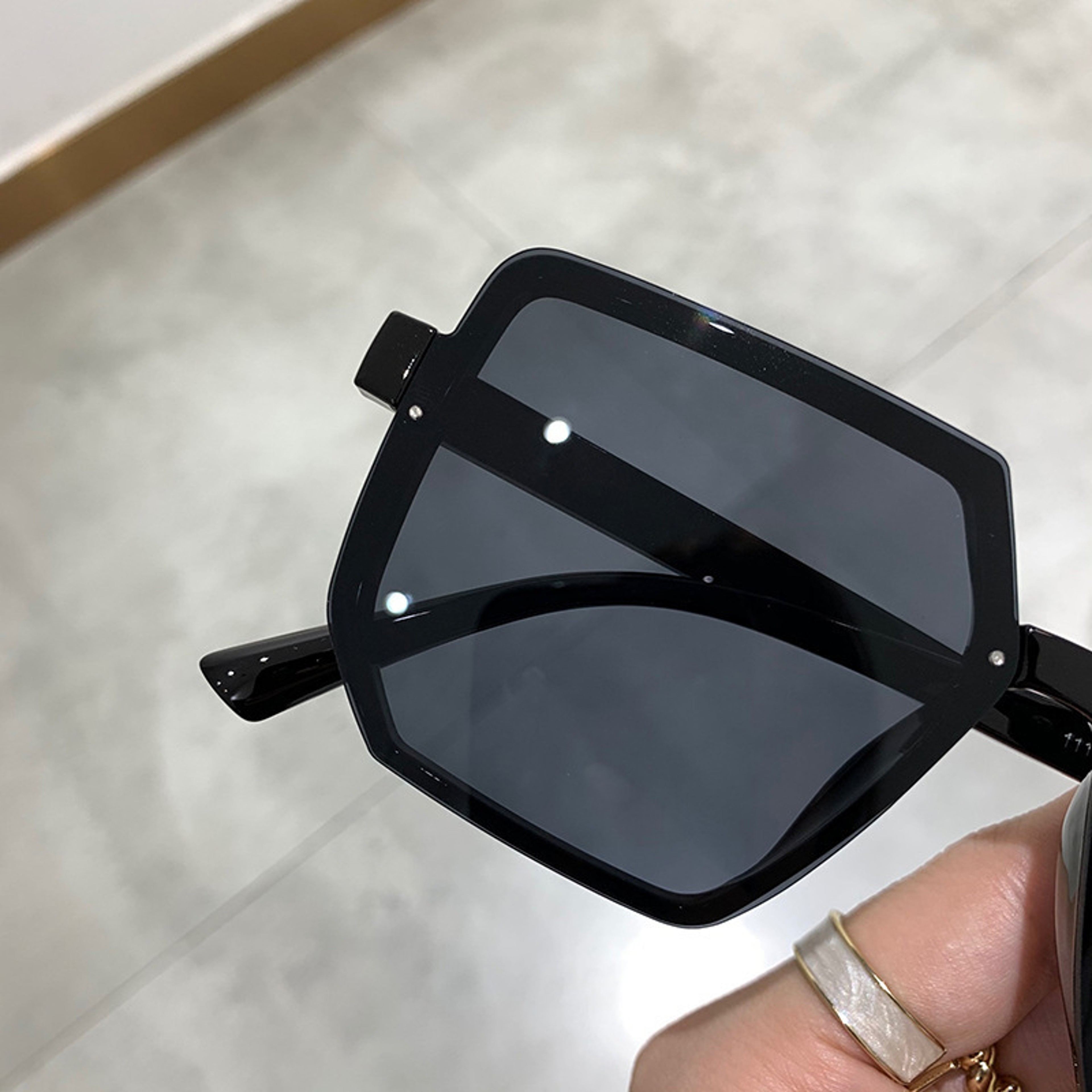 Oversized Square Vintage Sunglasses  Retro Geometric Polygon Sun Glasses For Men And Women 1