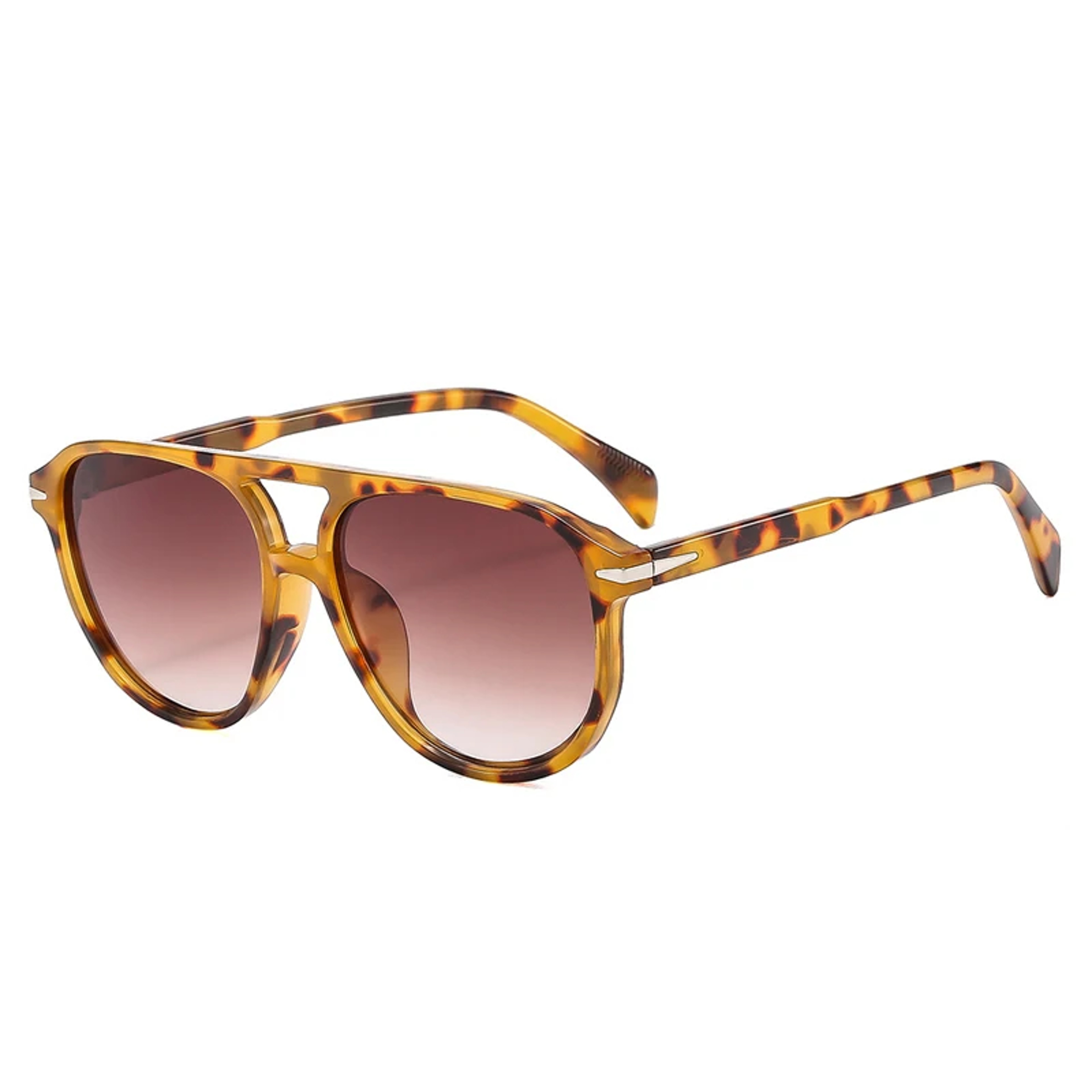 Retro Pilot Sunglasses - Luxury Double Bridge Designer Shades for Men and Women – view 13