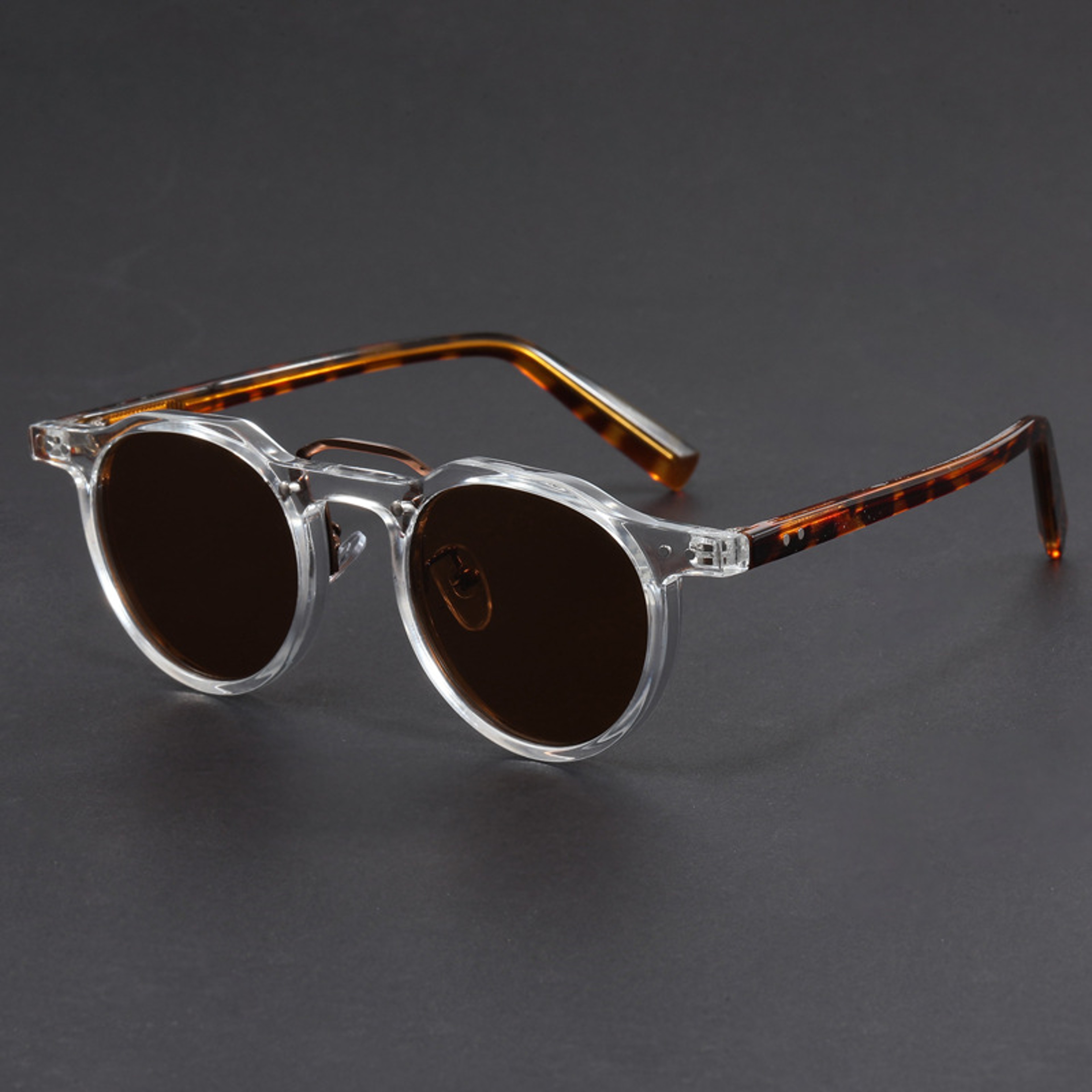 Vintage Japanese Round Clear Acetate Eyeglasses with Protection – view 8