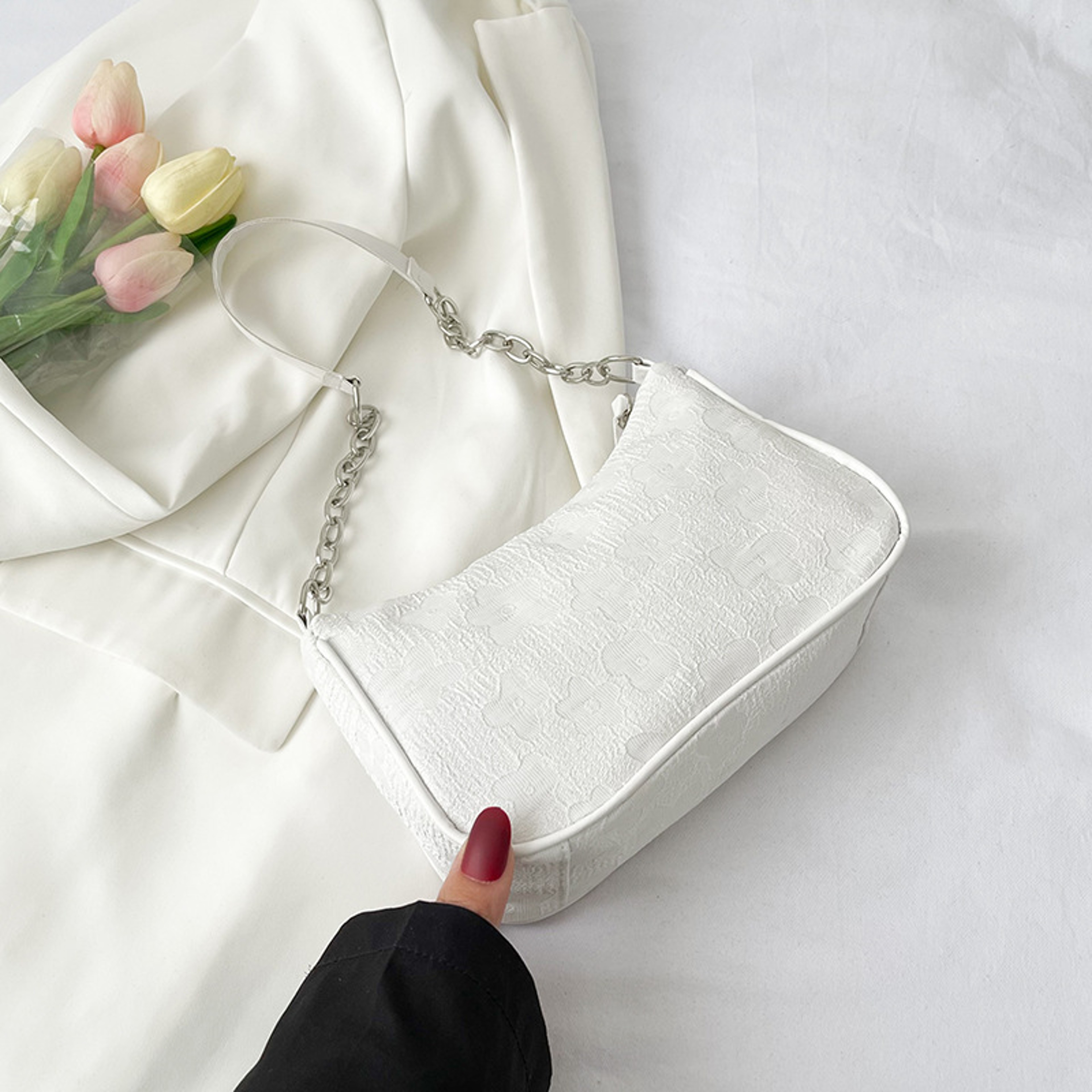 Chic Felt Shoulder Bag for Women - Versatile Casual Underarm Bag and Crossbody Purse – view 8