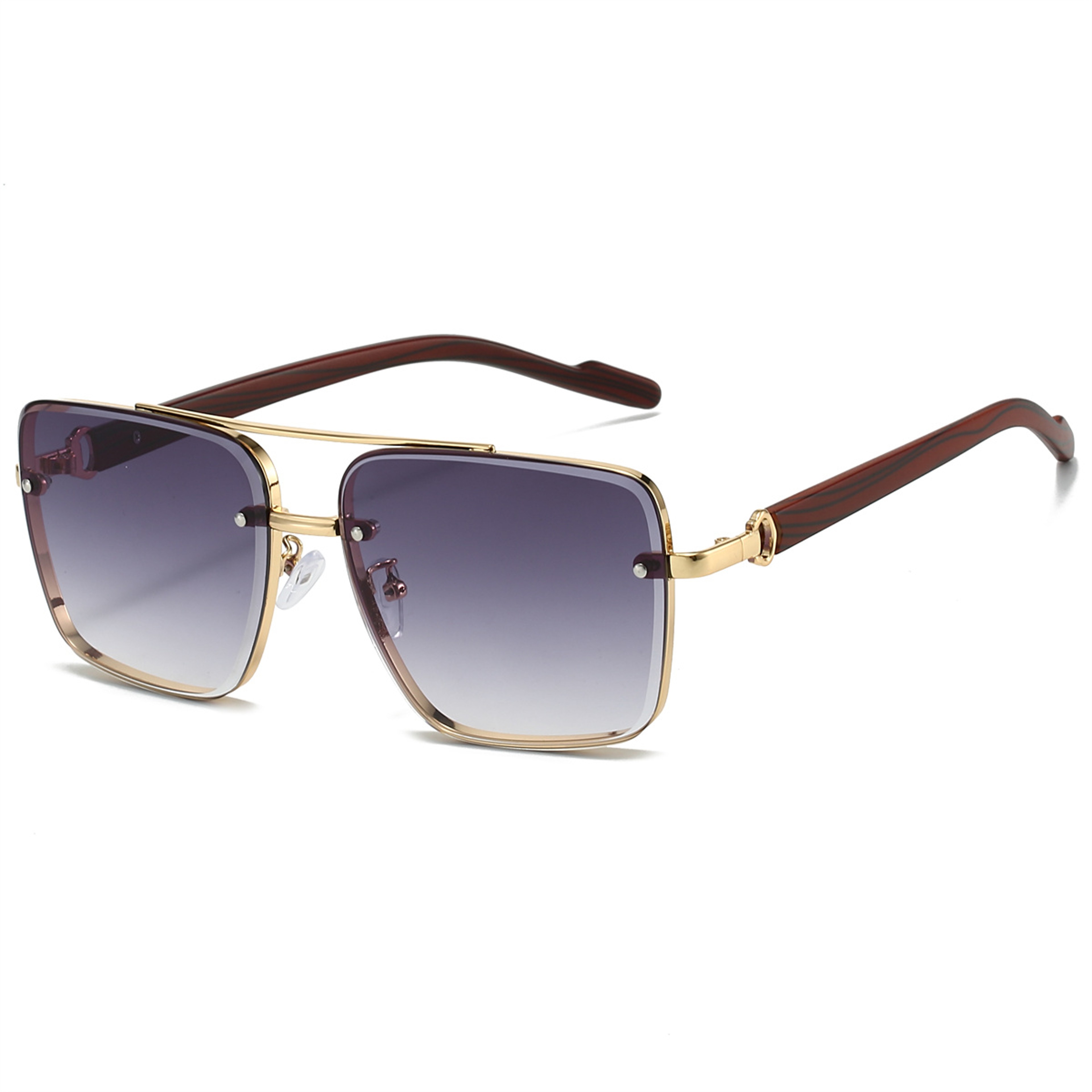KAMMPT Retro Square Sunglasses Double Bridge Pilot Metal Frame Shades for Women – view 10