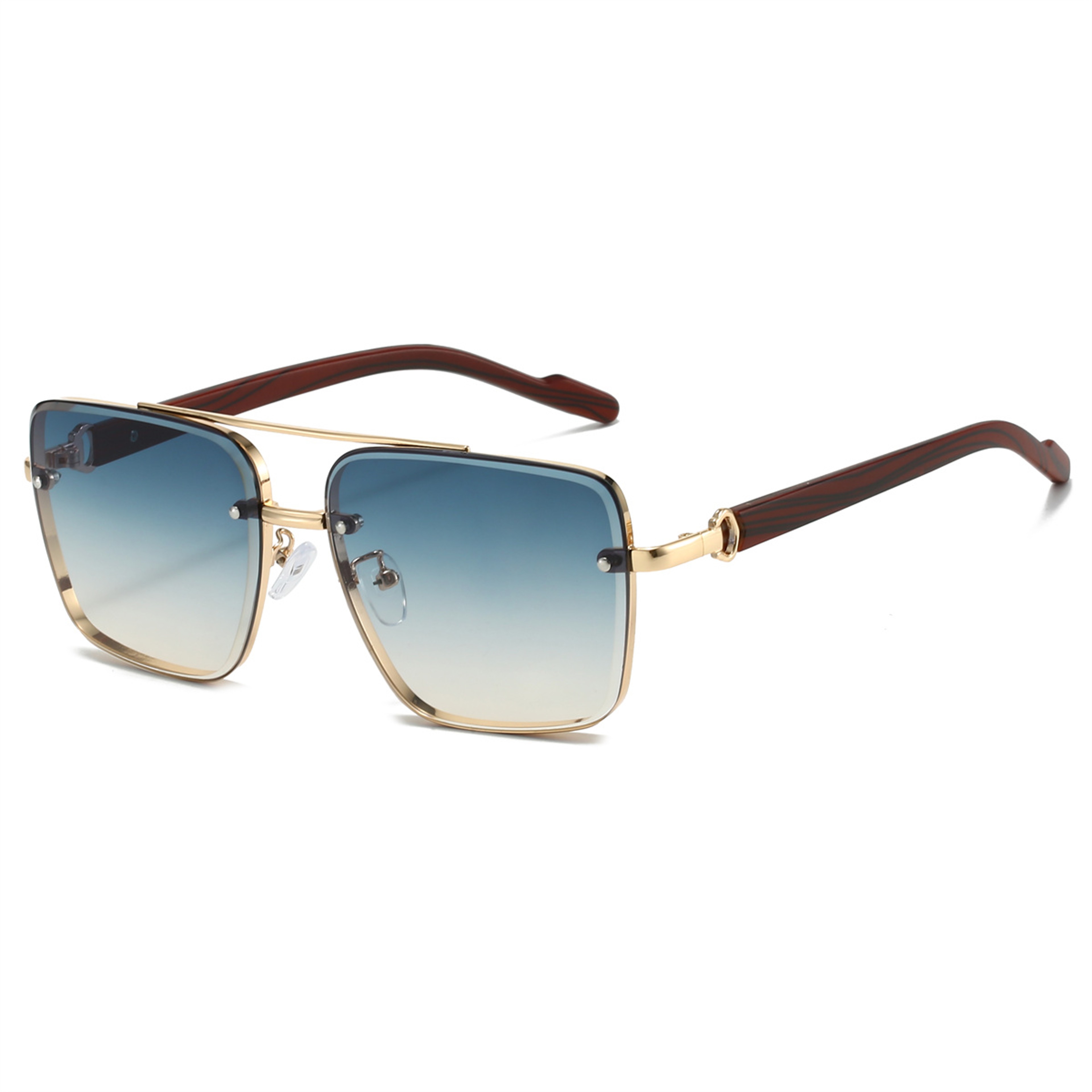 KAMMPT Retro Square Sunglasses Double Bridge Pilot Metal Frame Shades for Women – view 13
