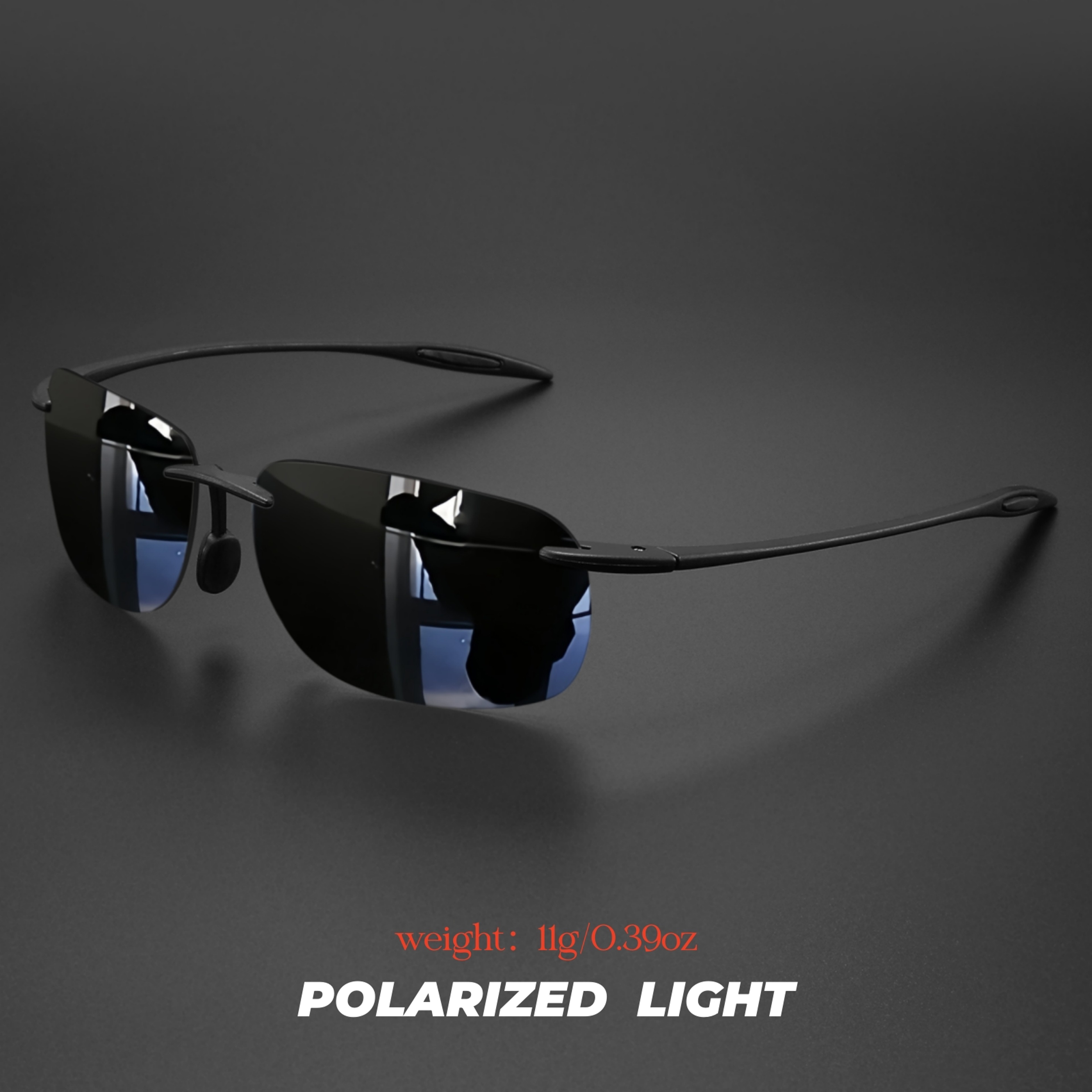 AeroFit Ultra Light Frameless Polarized Square Sunglasses – view 1
