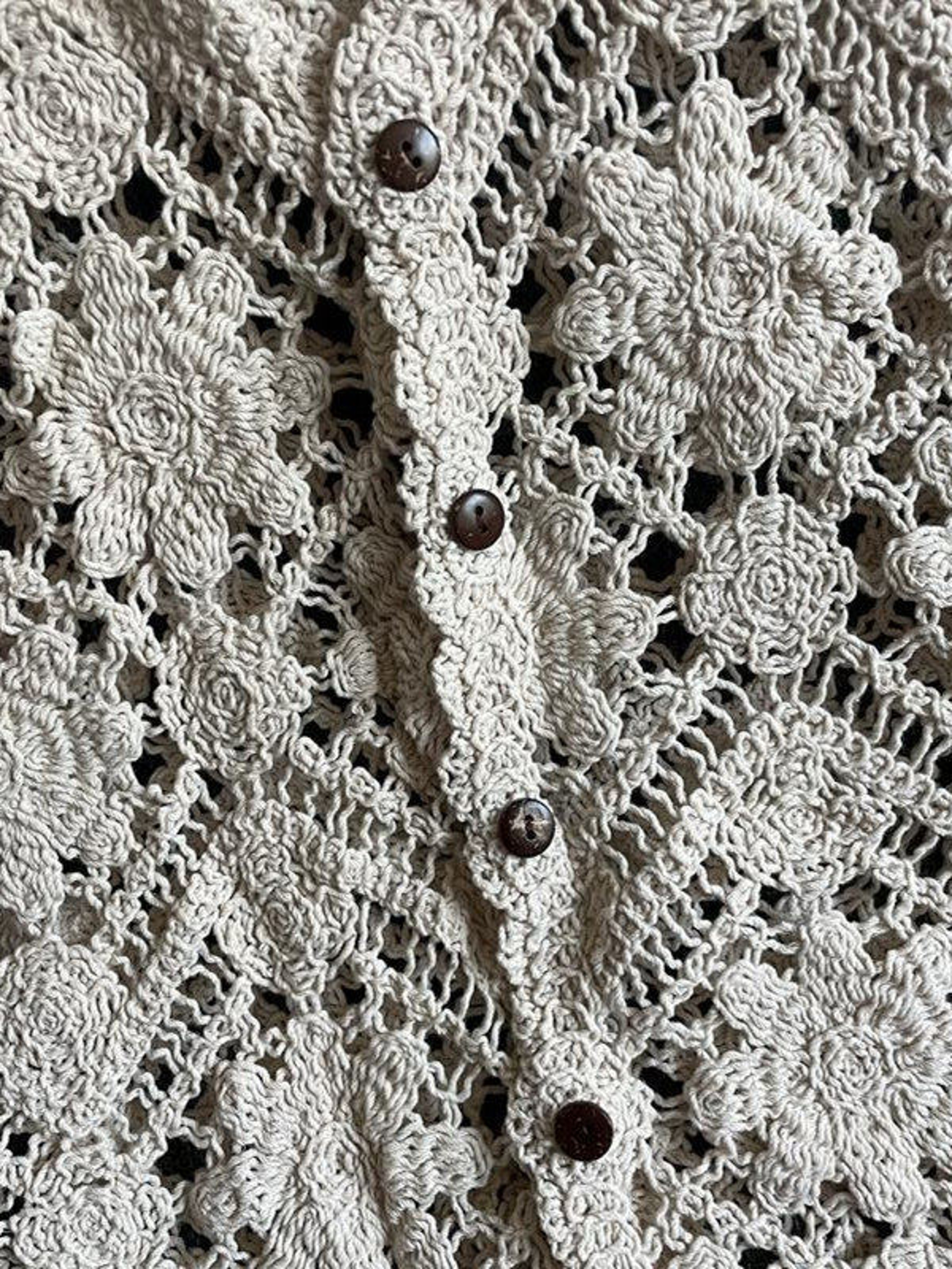Boho Floral Embroidered Crochet Vest Hollow Out Knit Festival Cardigan – view 6