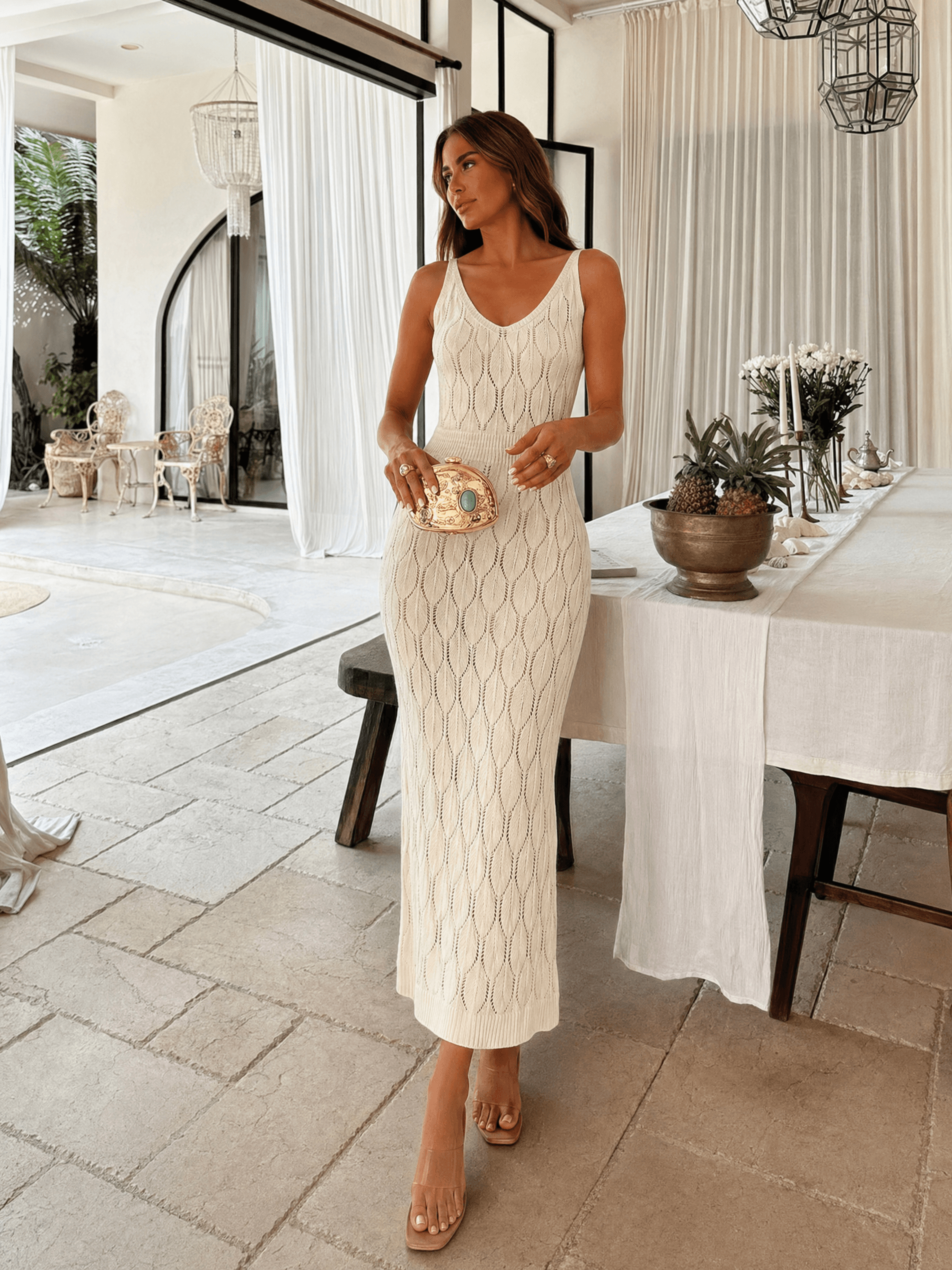 Crochet Knit Maxi Dress – view 2