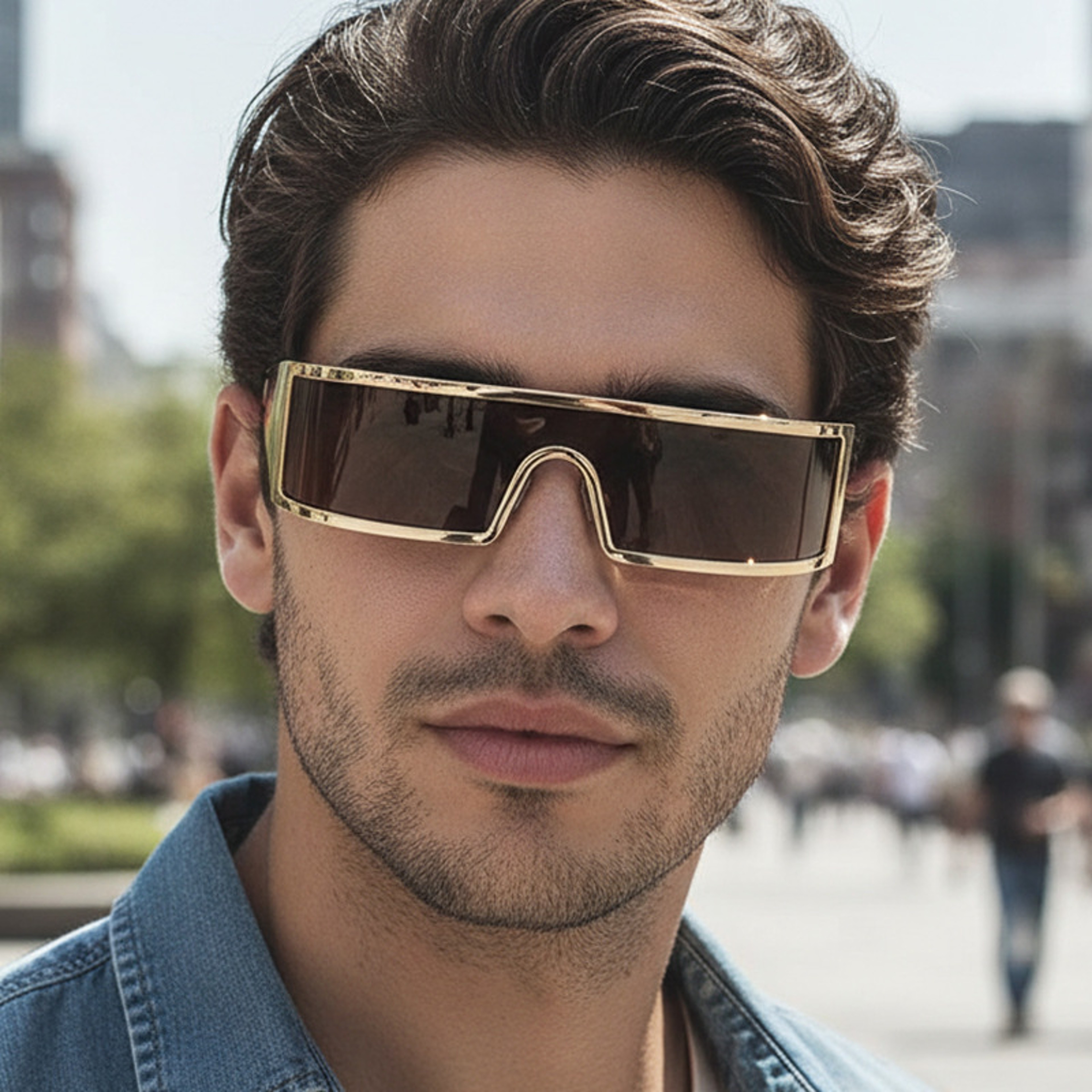 Cyberpunk Futuristic Sunglasses Narrow Tech Frames – view 5