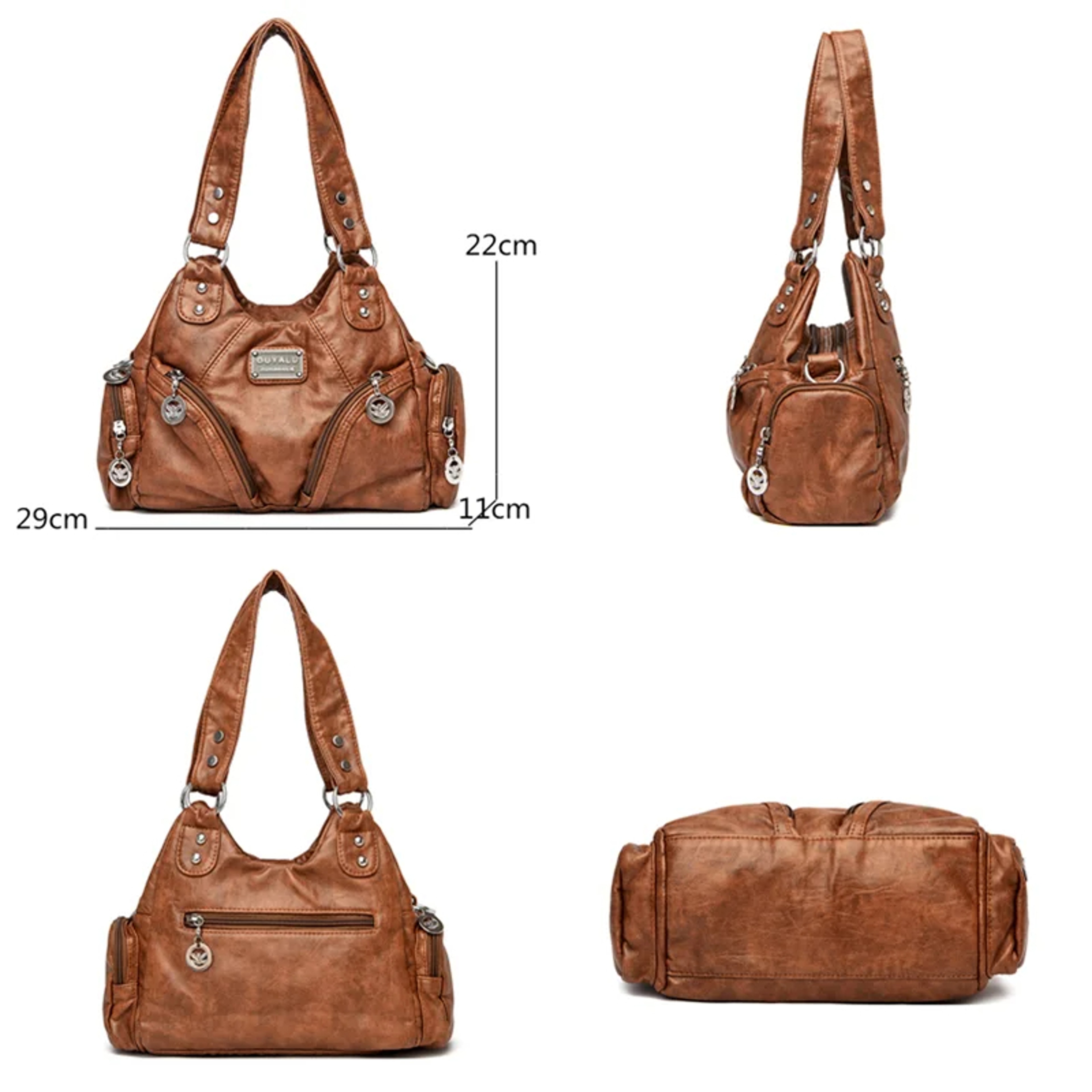 Luxury Soft PU Leather Shoulder Bag – Vintage Motorcycle Handbag & Women's Crossbody Tote Bag – view 6