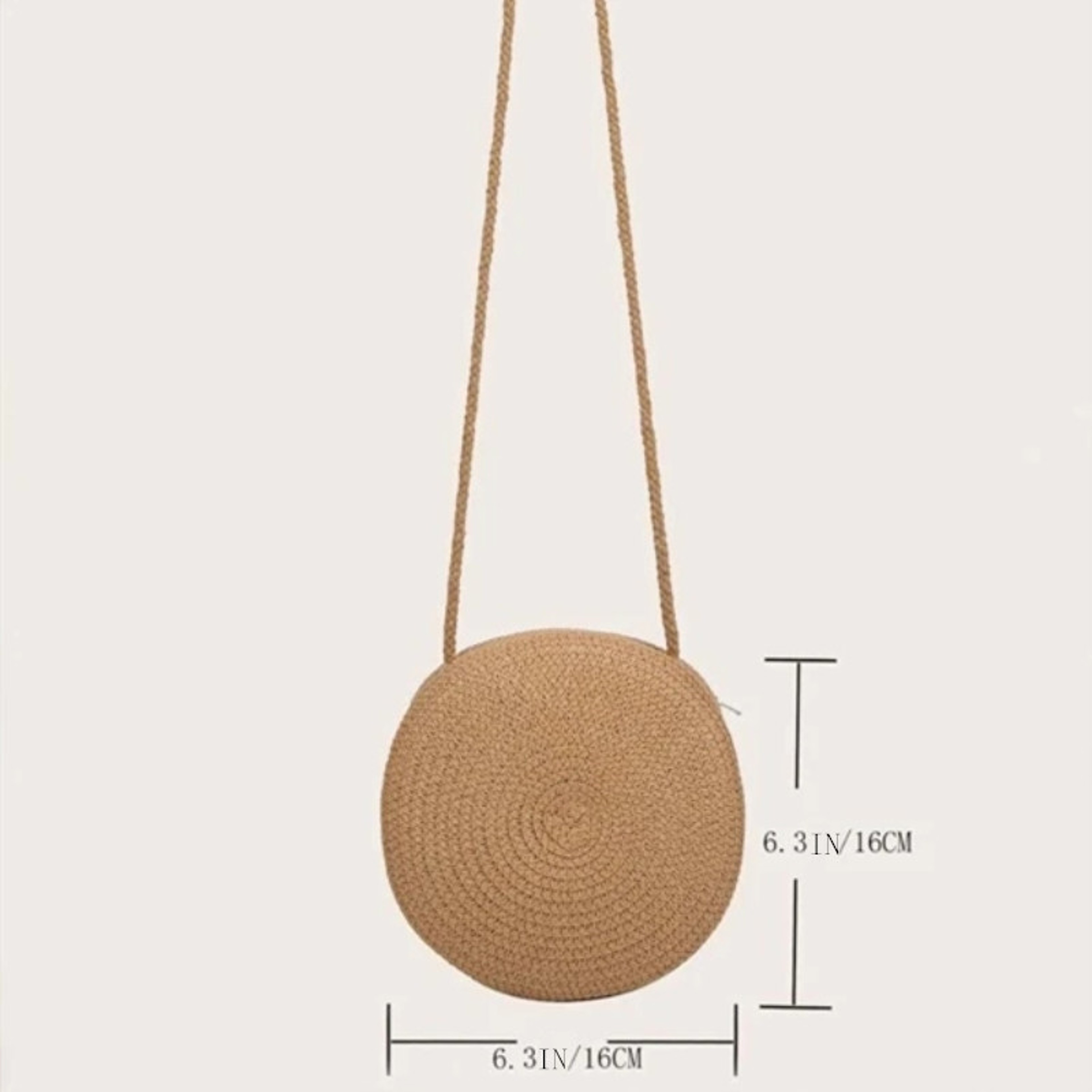Minimalist Round Straw Crossbody Bag Stylish Summer Beach Bag & Bohemian Shoulder Purse for Women – view 6