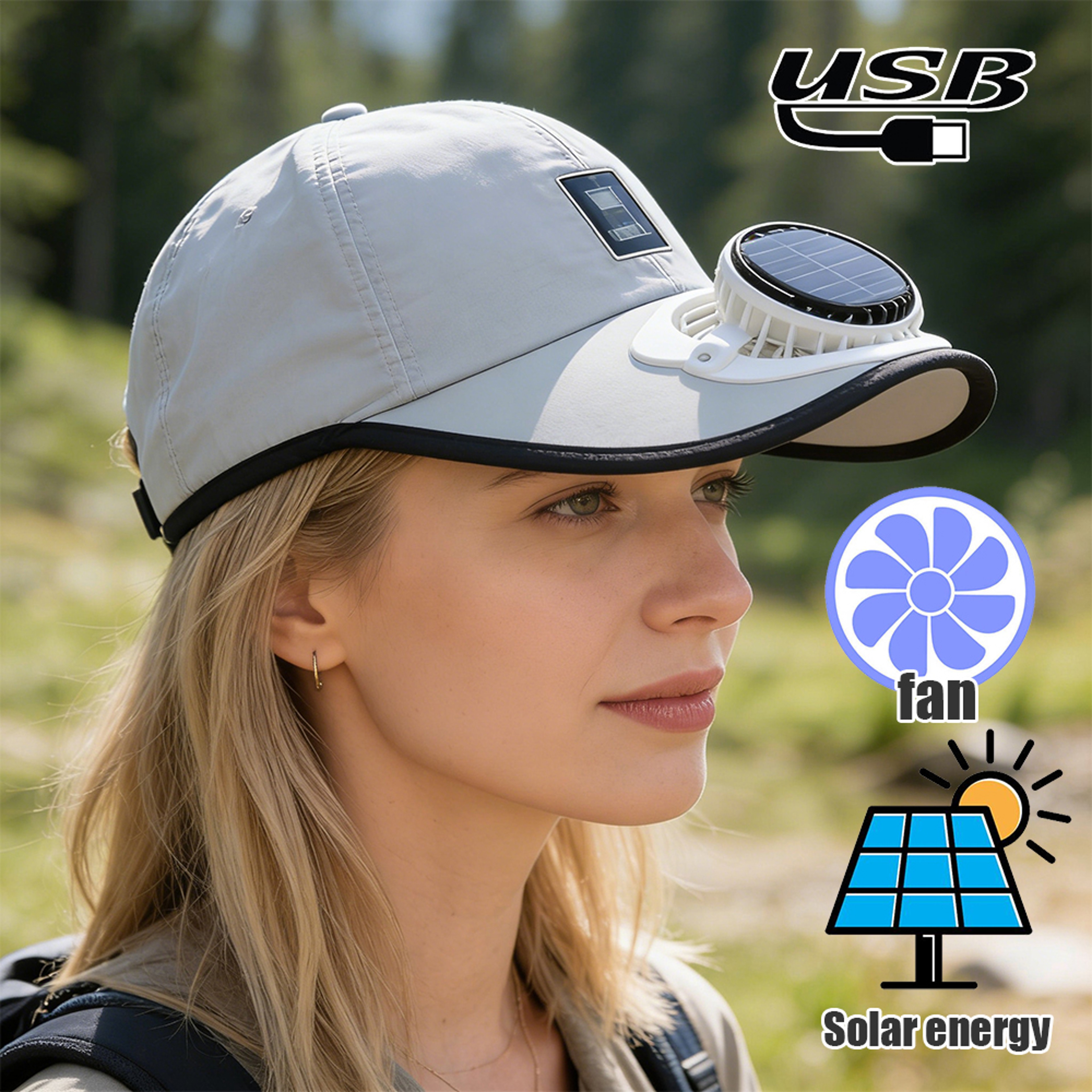 BreezeCap Solar Powered Fan Hat - UV Protection Cooling Baseball Cap for Outdoor Comfort – view 2