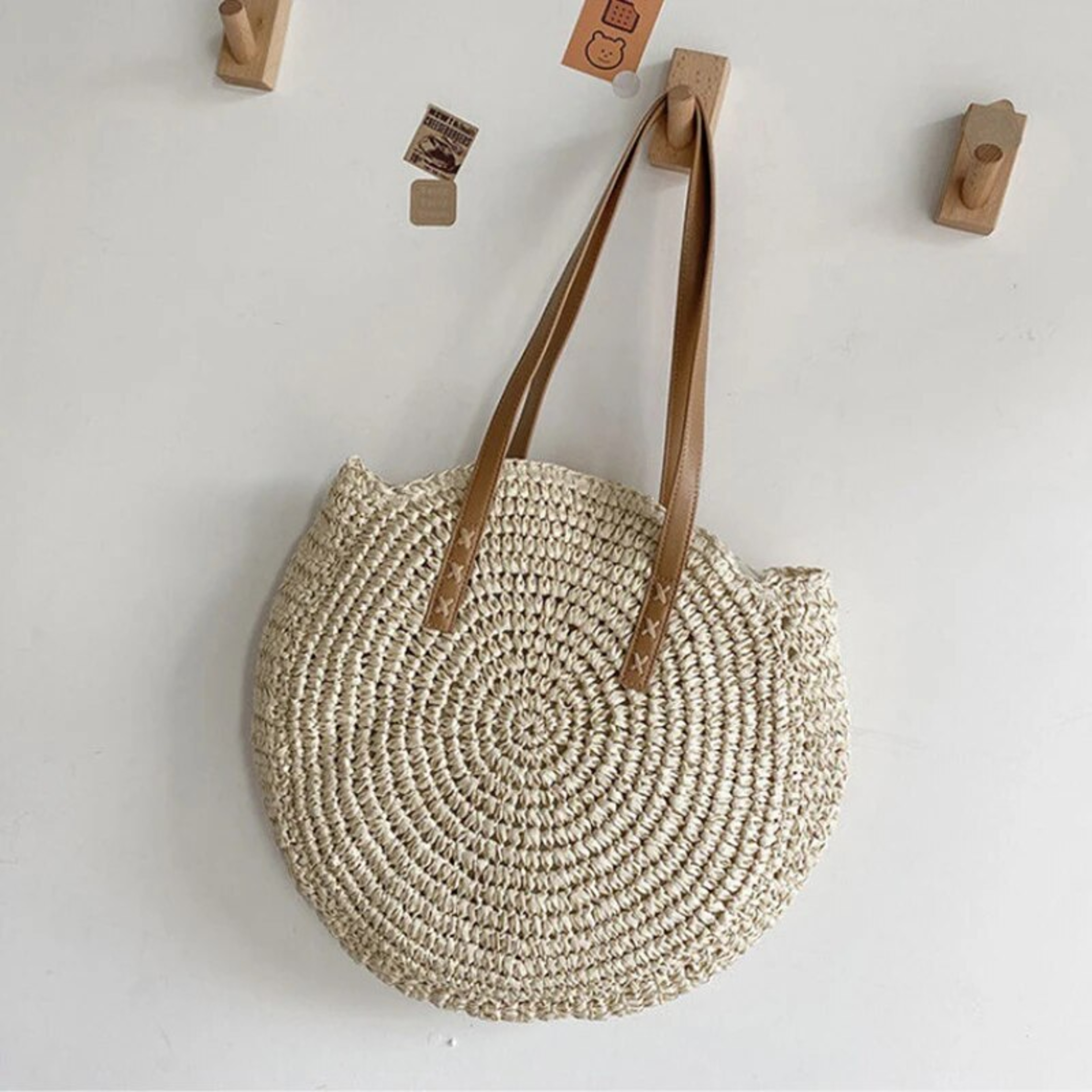 Summer Round Straw Woven Beach Bag – view 7