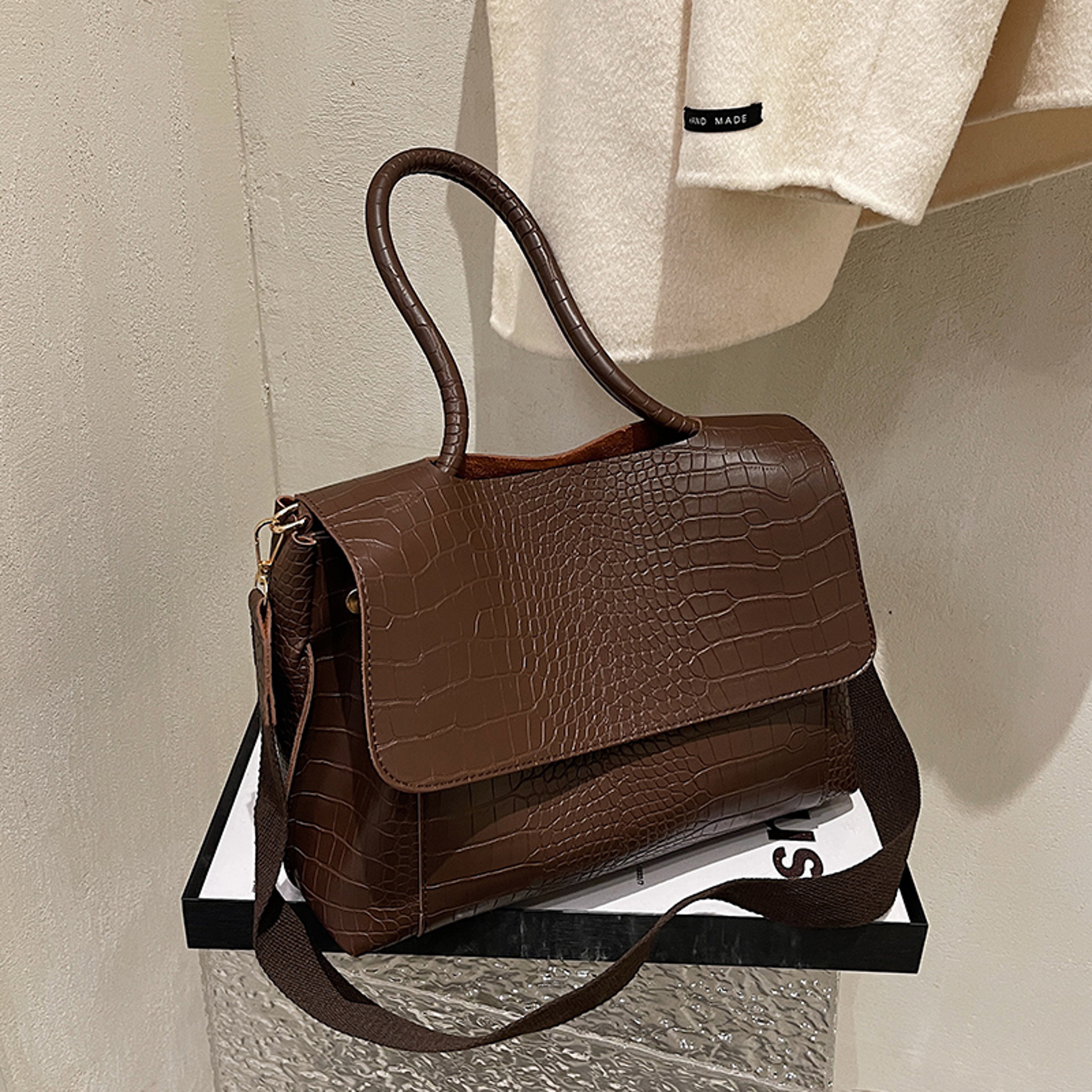 Executive Edge Textured Leather Briefcase Chic Large Laptop Bag for Women – view 2