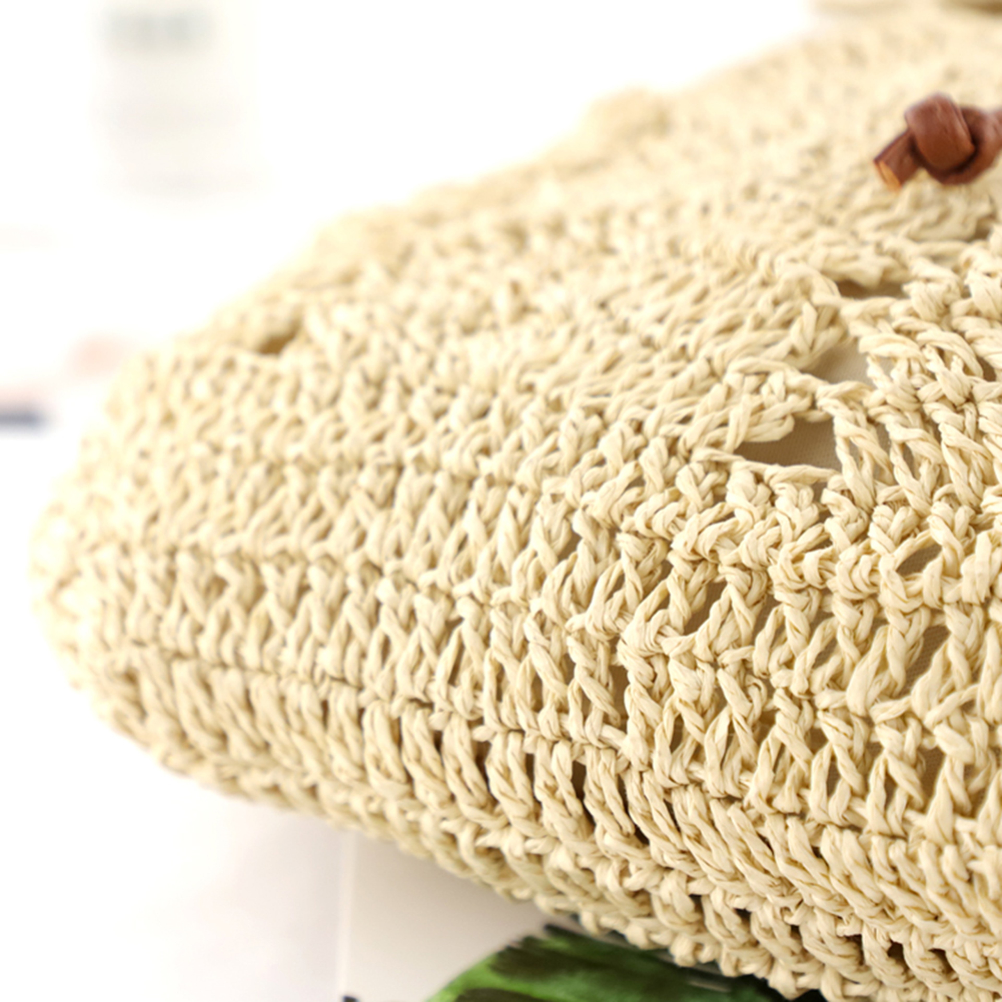 Handmade Woven Straw Backpack Casual Beach Shoulder Bag With Top Handle 4