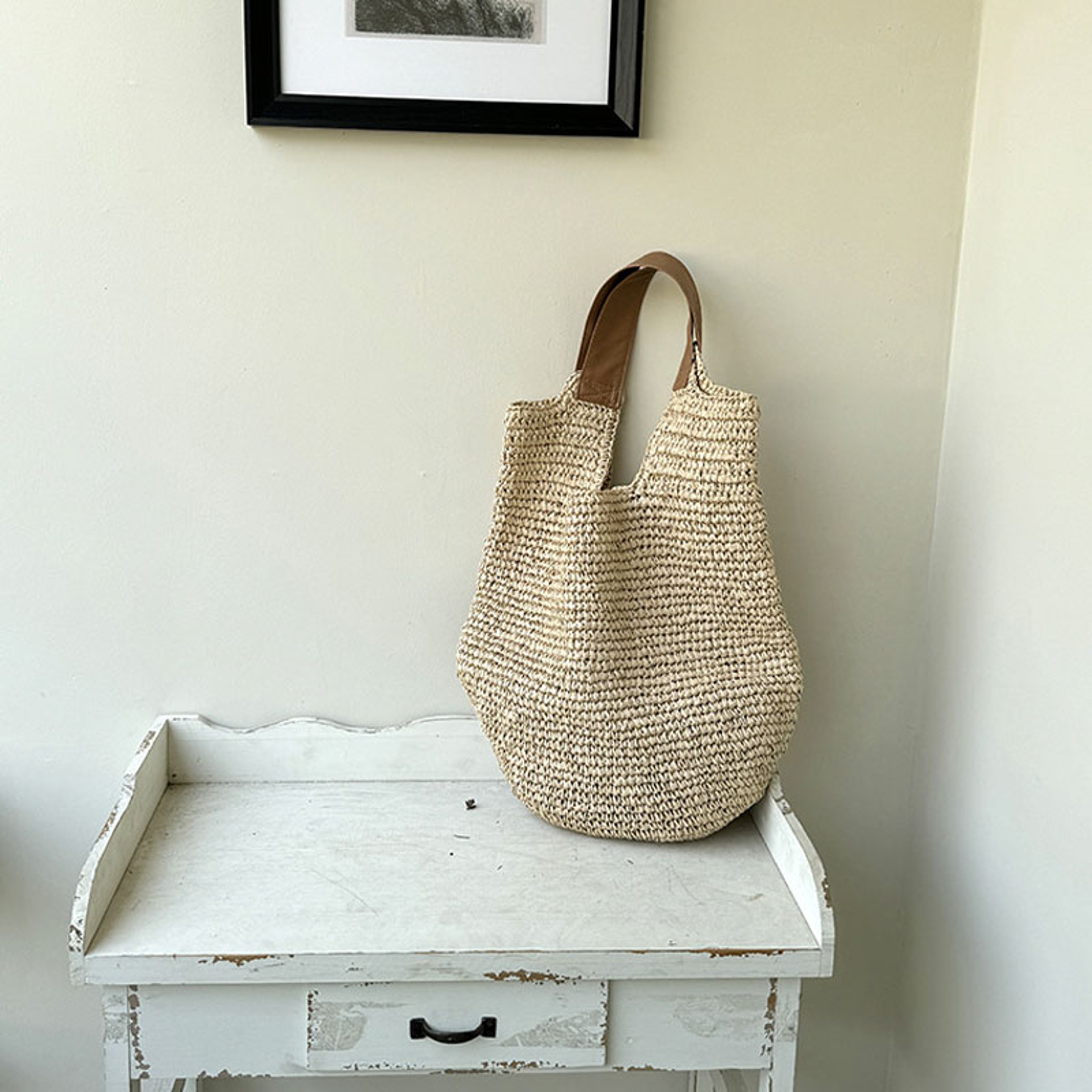 Large Capacity Woven Straw Tote Handmade Summer Shoulder Bag for Beach Vacation – view 6