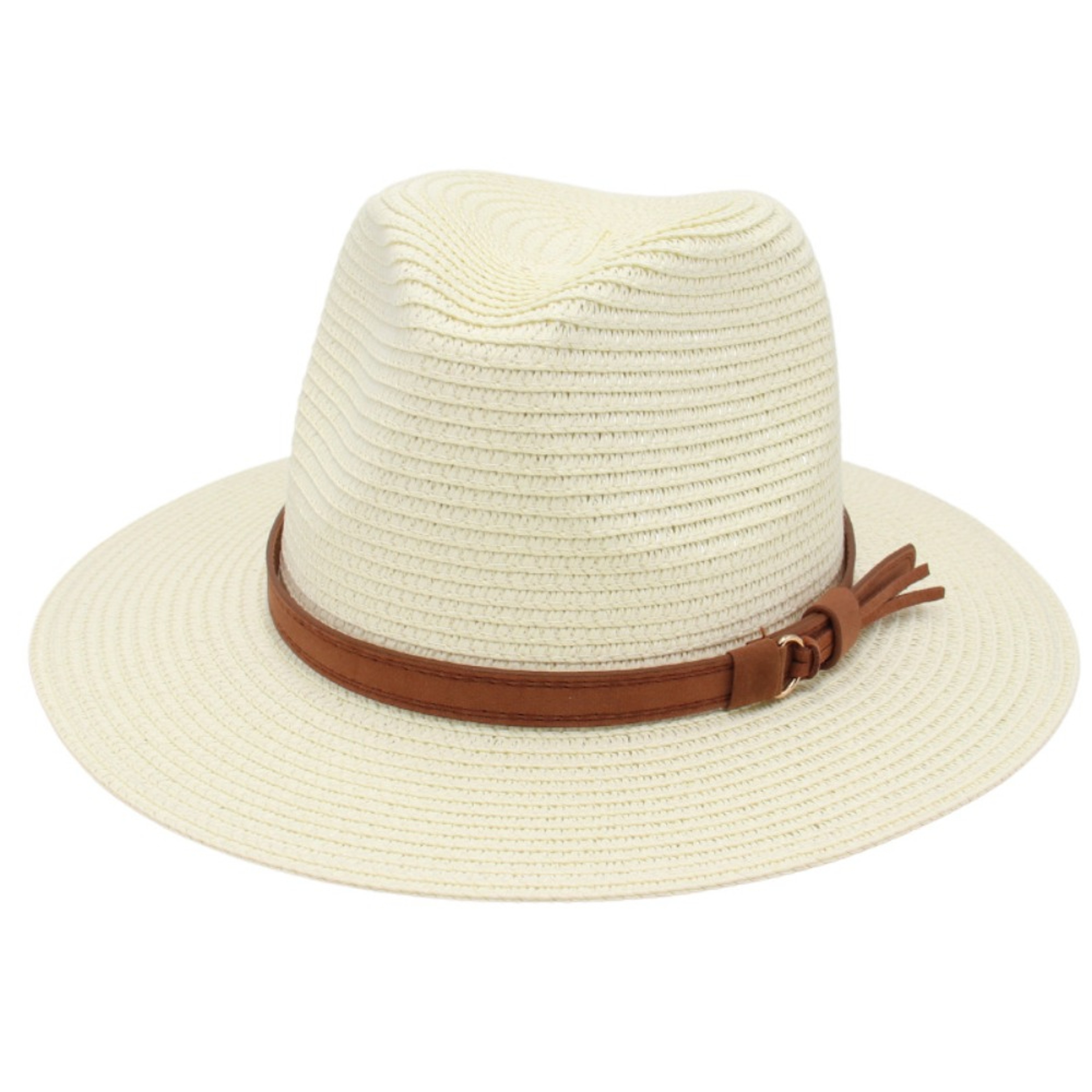 Packable Wide Brim Straw Hat - UV Protection Breathable Beach Panama Fedora – view 11