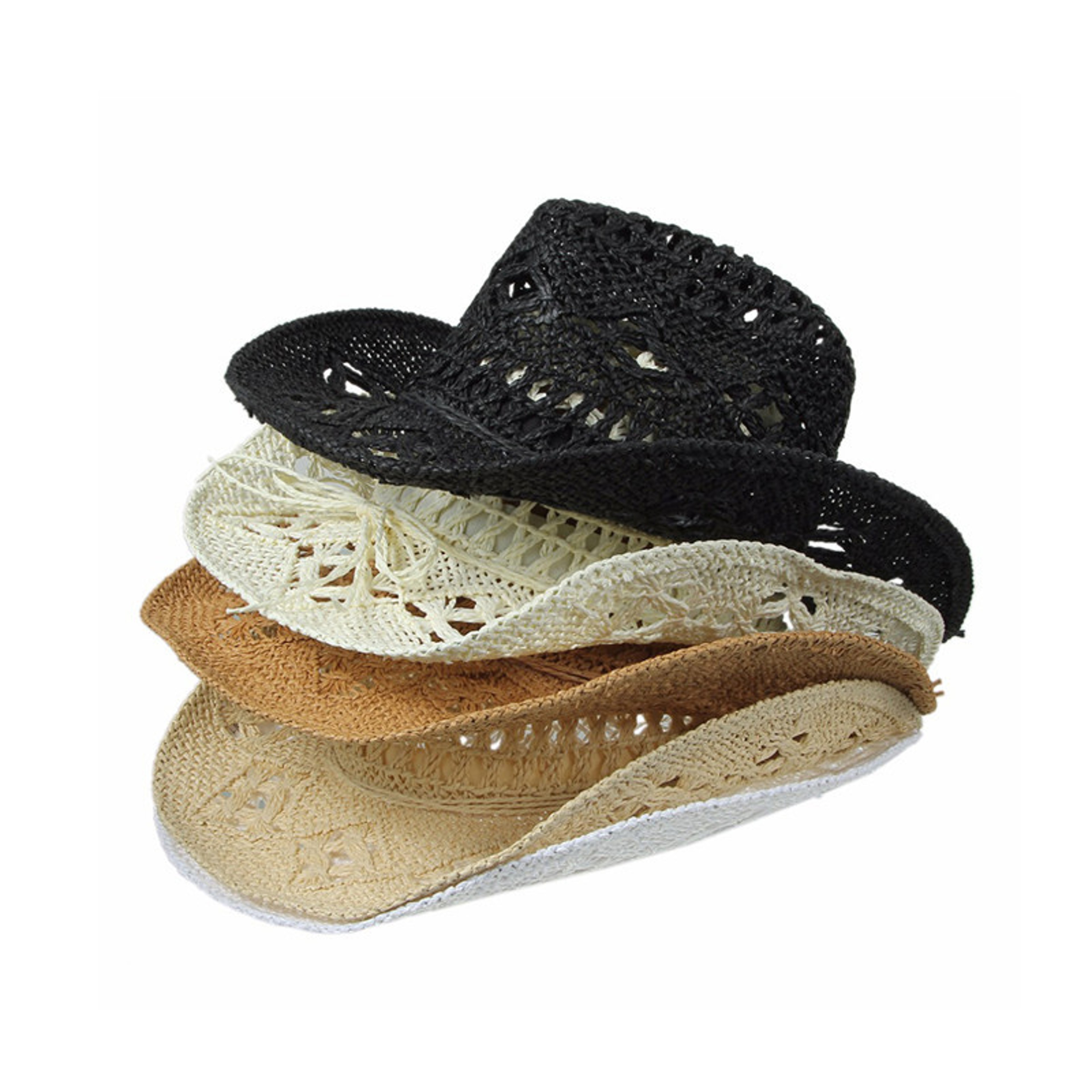 Handmade Straw Western Cowboy Hat - Unisex Sun Protection Beach & Party Cap – view 6