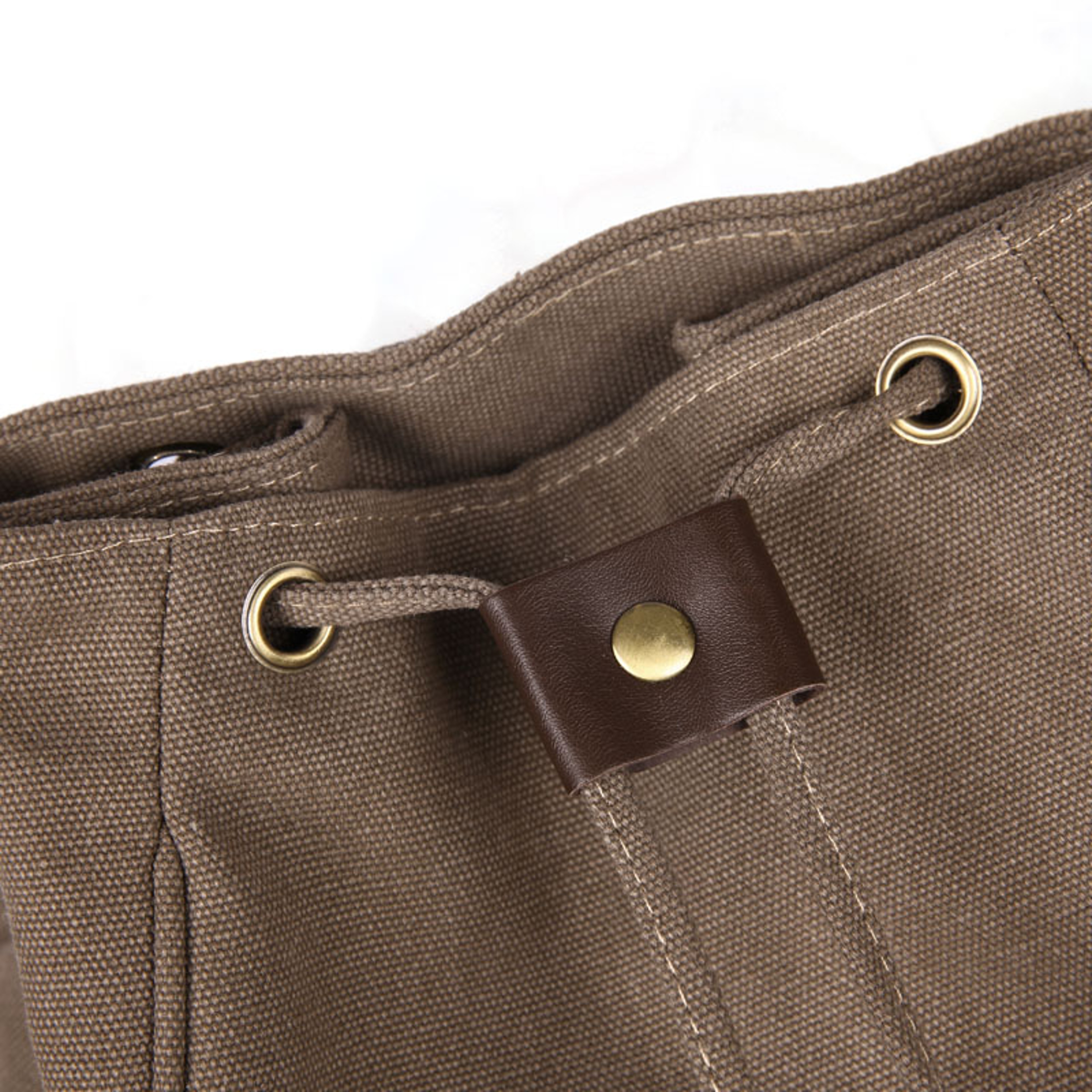 Vintage Canvas Backpack: Cotton Drawstring Laptop School Bag & Travel Daypack – view 5