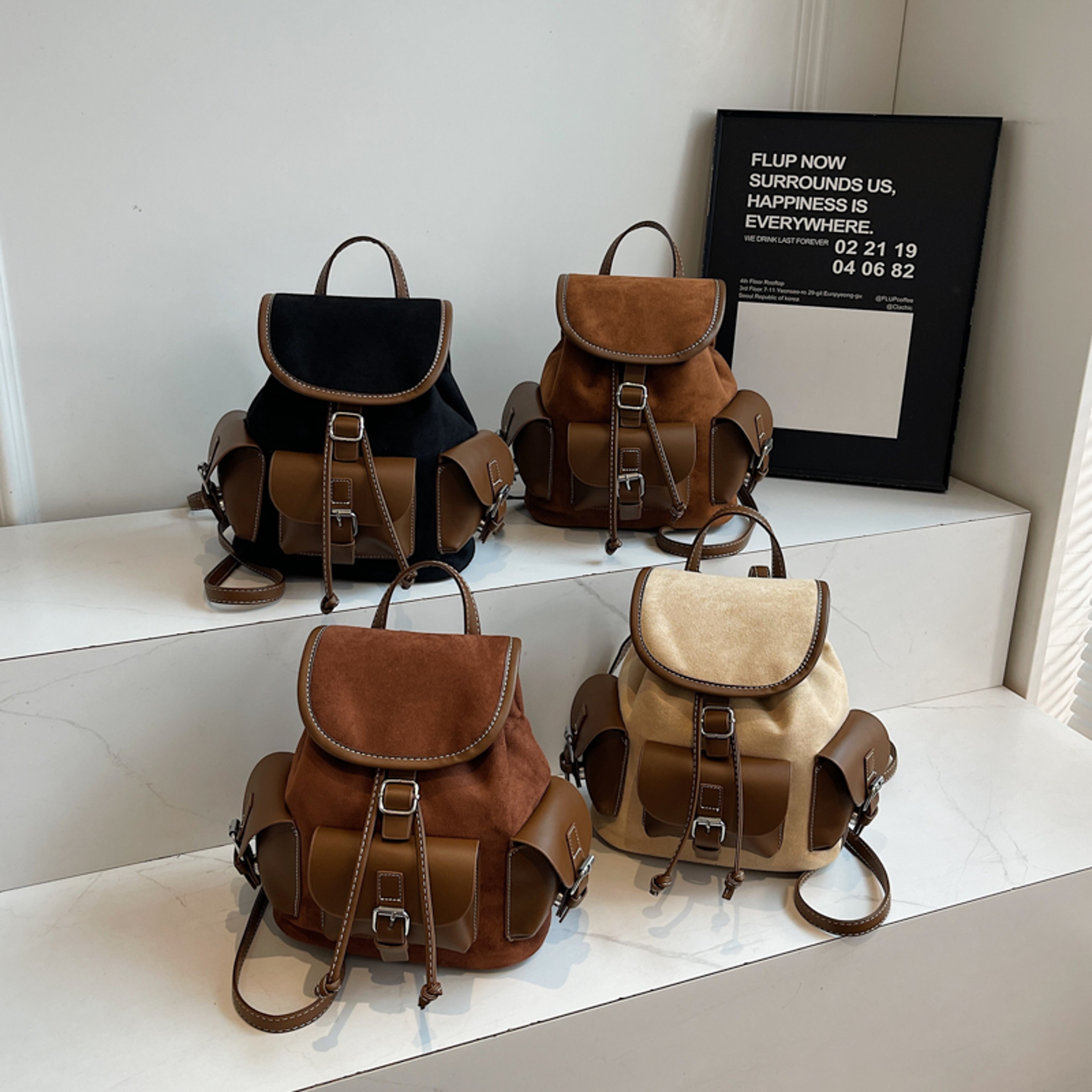 Korean Fashion Small PU Leather Backpack for Women – Multi-Pocket Stylish School Bag and Casual Daypack – view 5