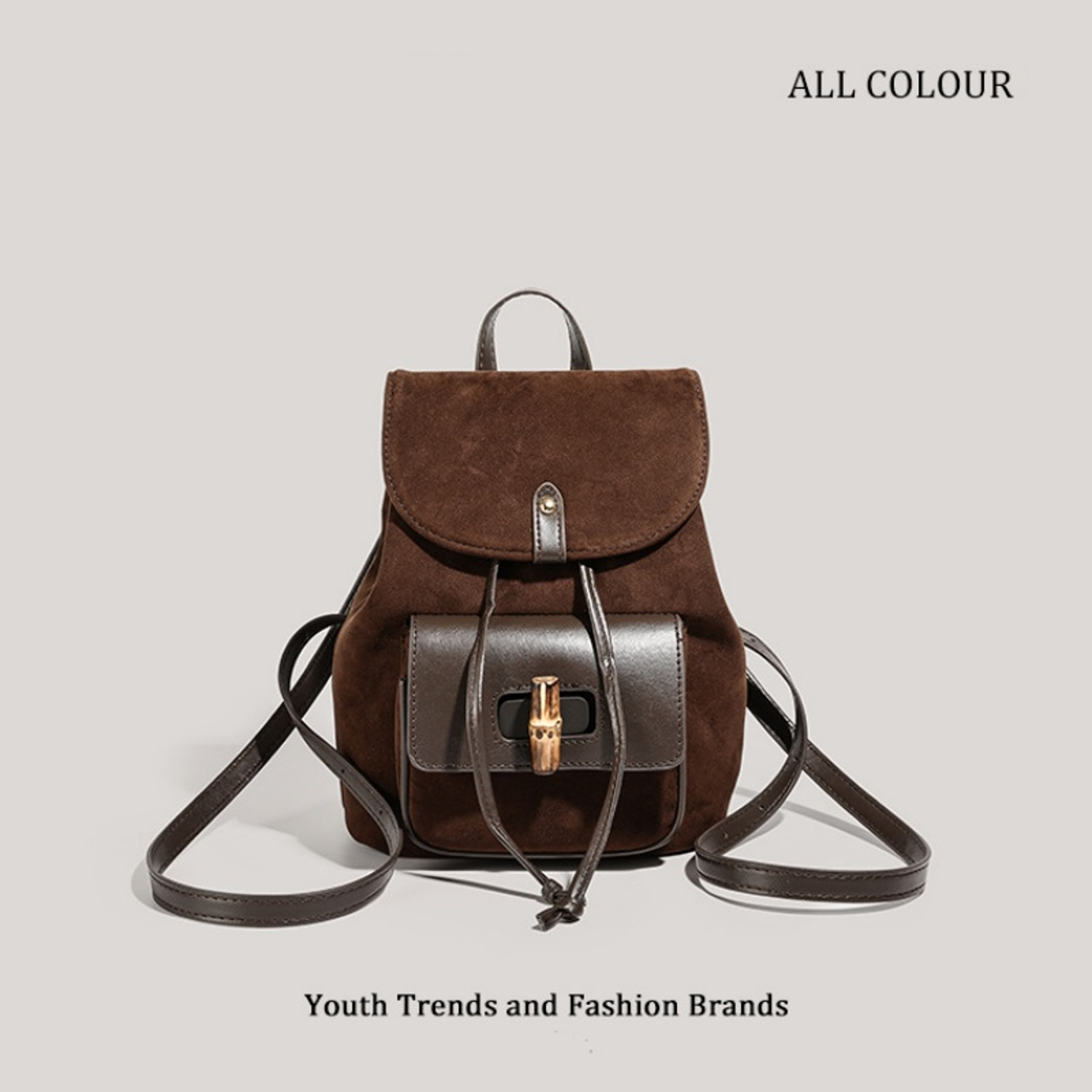 Vintage Harajuku Style Patchwork Shoulder Bag – Large Capacity Womens Casual Backpack – view 2