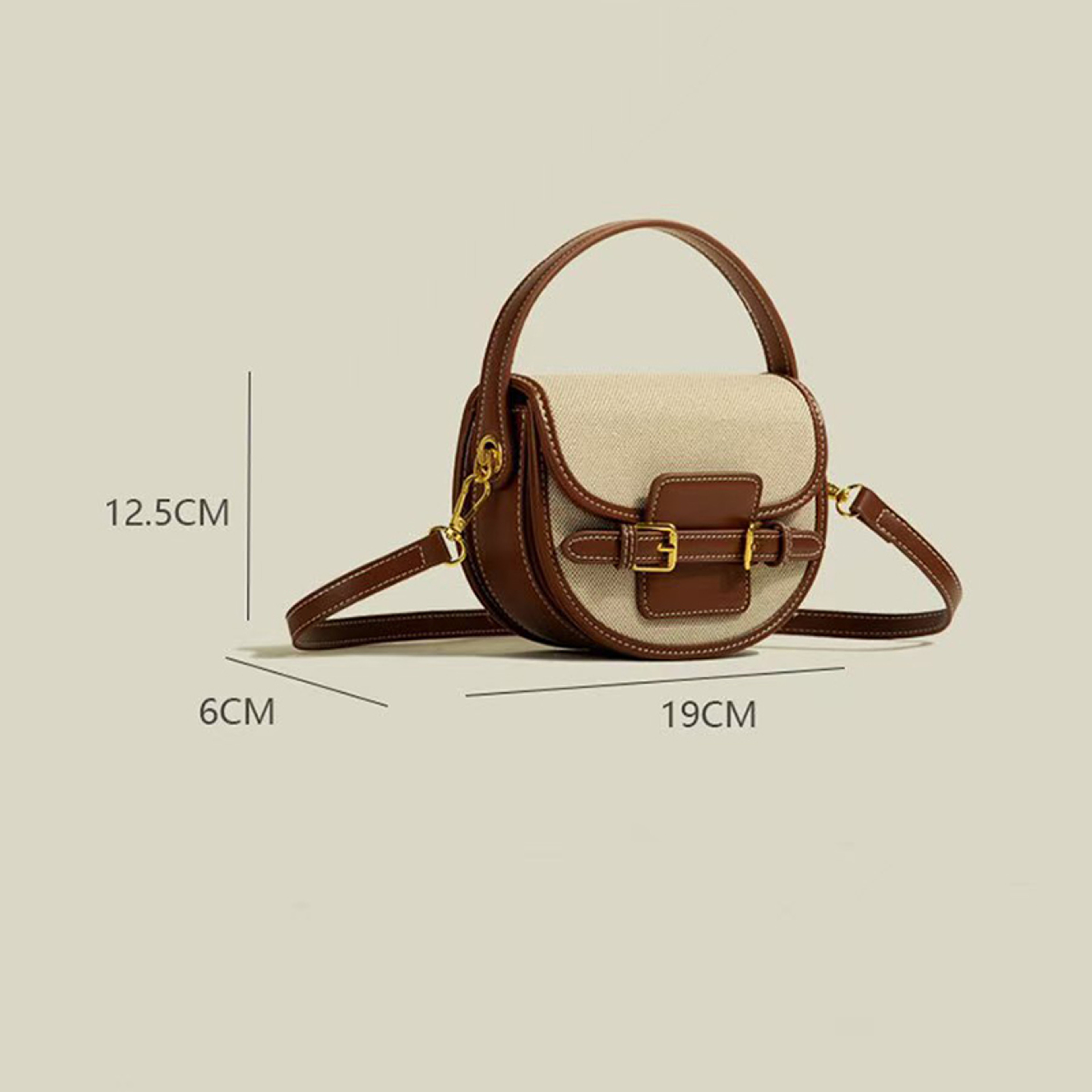 Retro Splicing Handbag: Stylish Vintage Inspired Saddle Bag & Versatile Crossbody Bag for Women – view 2