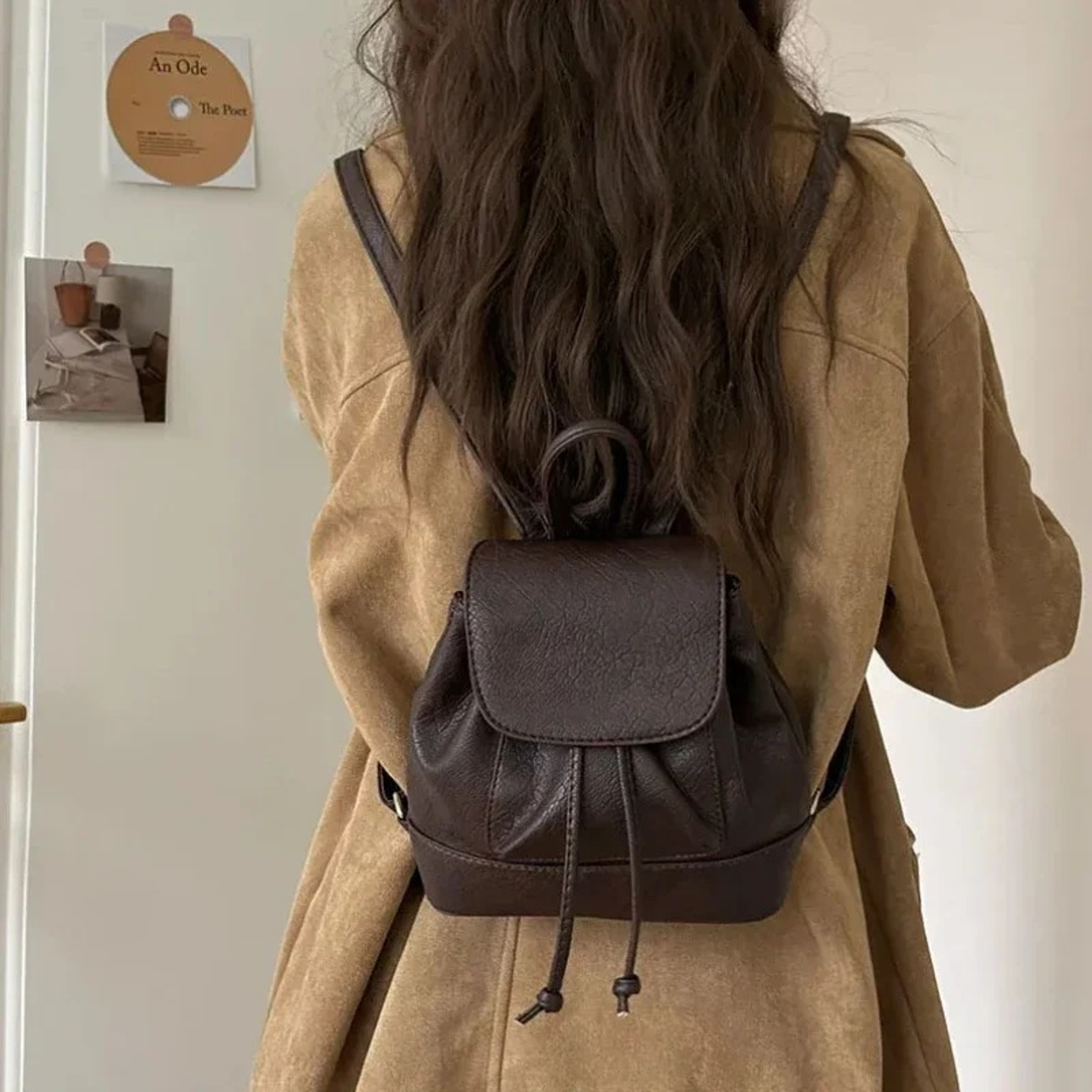 Cute PU Leather Small Fashion Backpack for Women and College Students – view 1