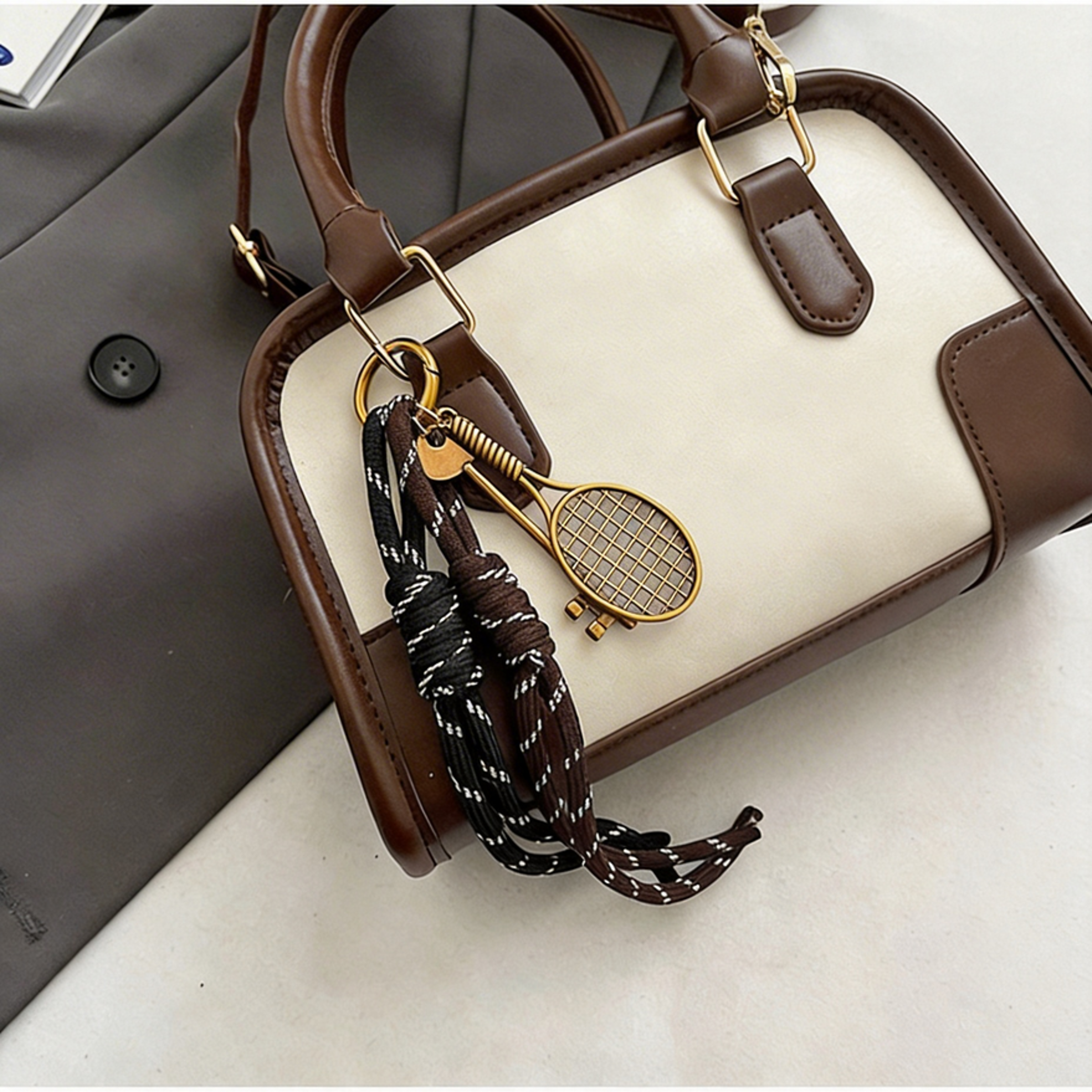 Mini Boston Bag Small Leather Crossbody Purse with Cute Pendant for Casual Commute – view 6