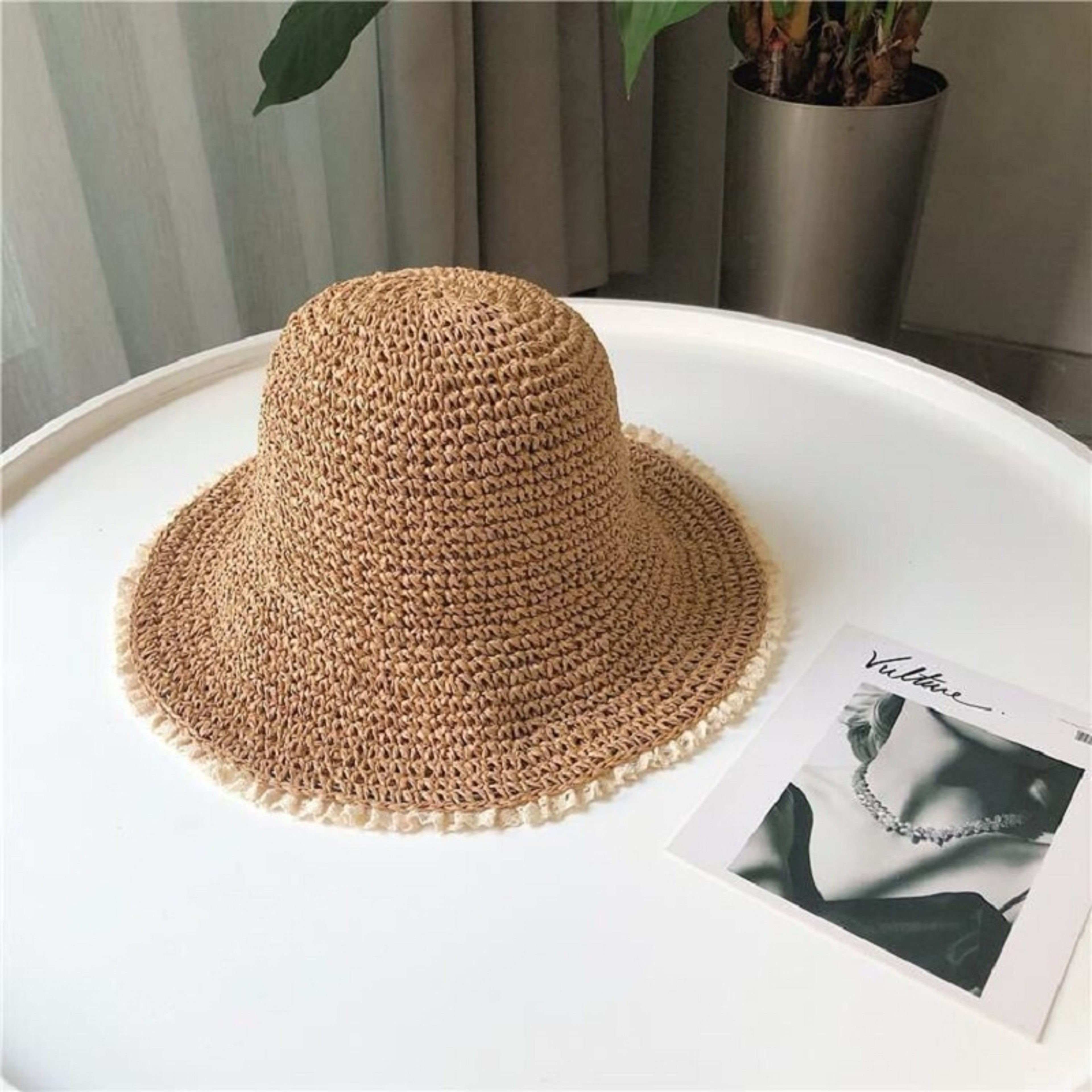 Womens Foldable Crochet Bucket Hat With Lace Detail  Breathable Summer Beach Hat And Stylish Sunsha 3