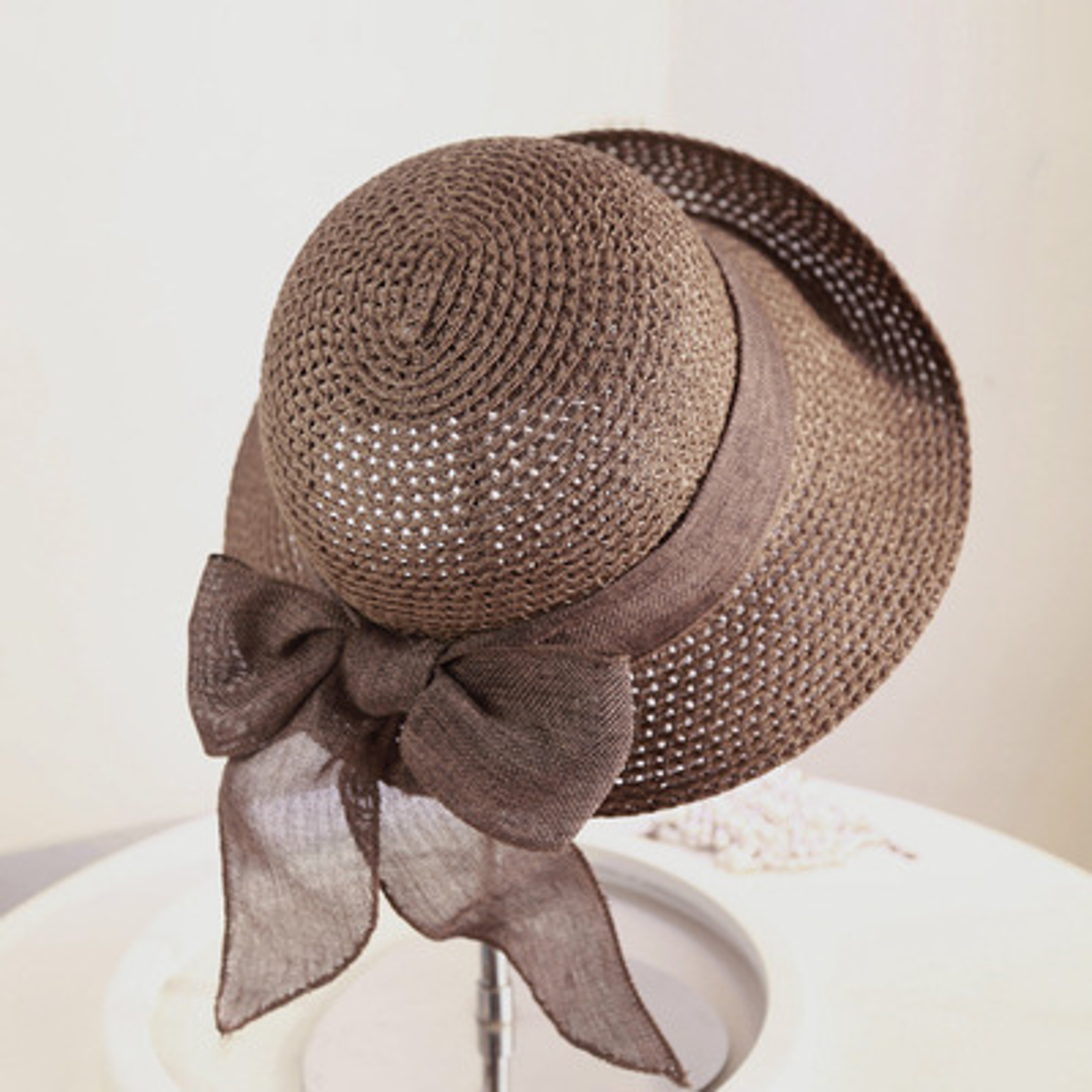 Korean Style Wide Brim Straw Hat – Versatile UV Protection Summer Beach Hat for Women – view 11