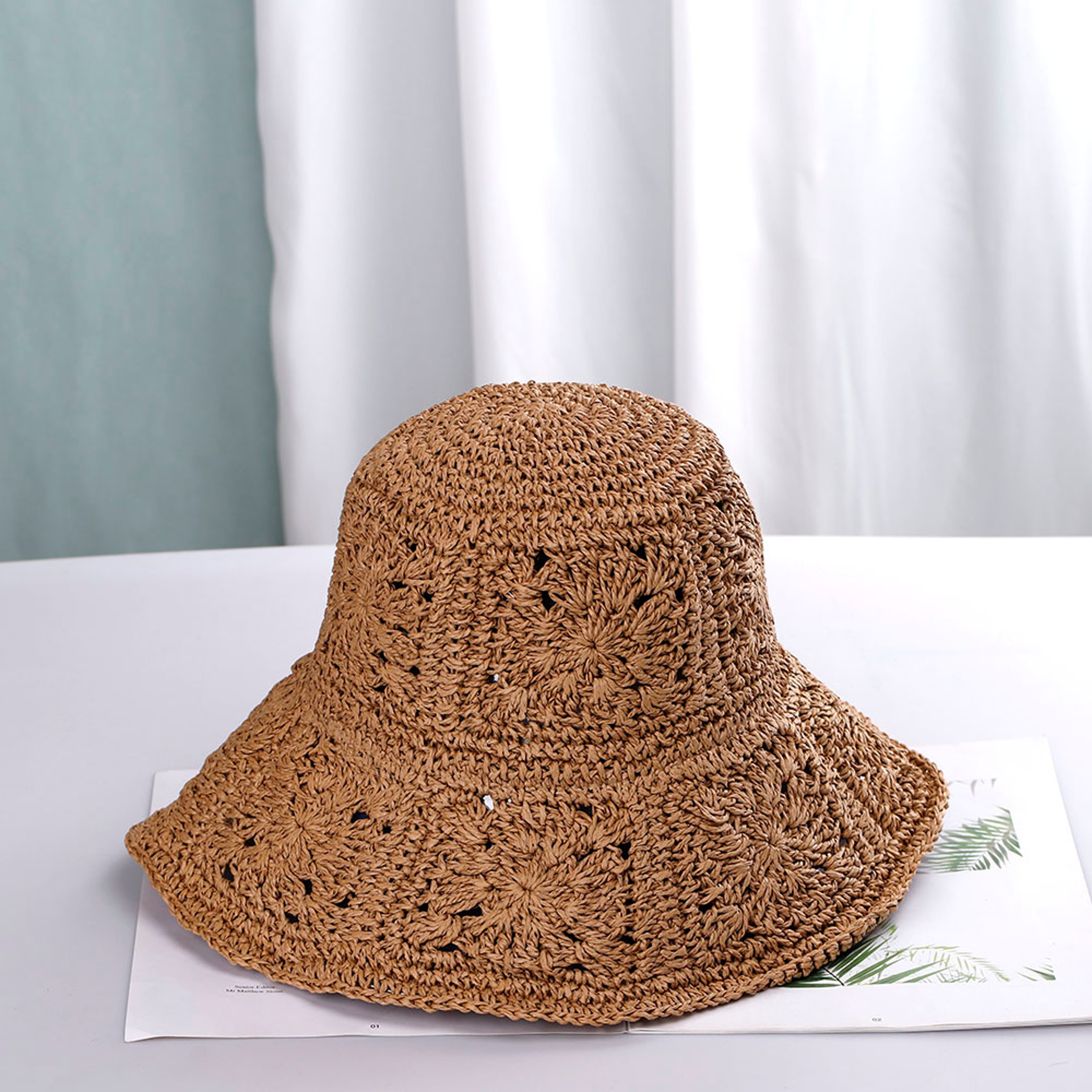 Women's Straw Bucket Hat: Packable Summer Sun Hat for UV Protection & Beach Vacation Style – view 2