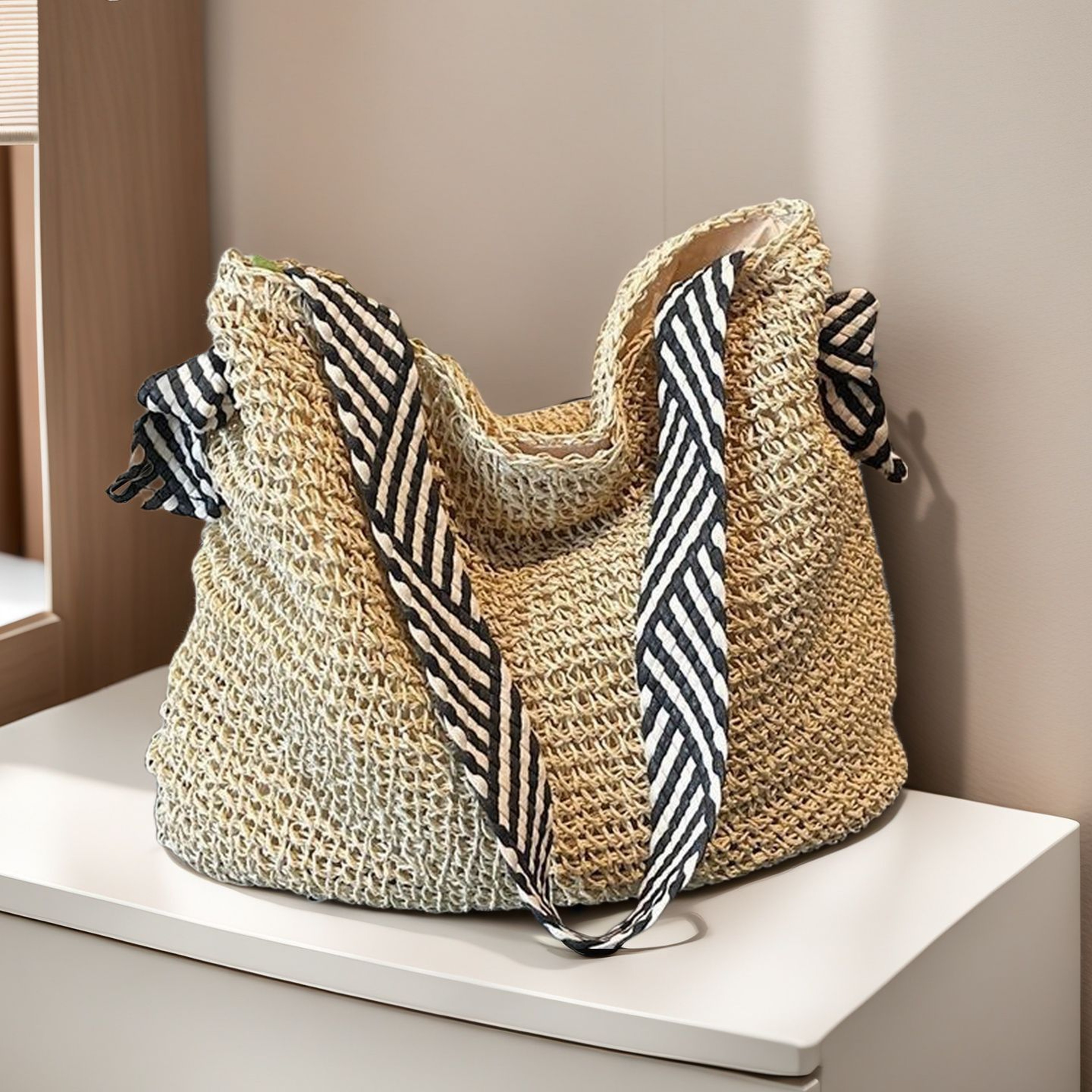 Large Capacity Woven Straw Bag: Essential Summer Beach Handbag and Boho Travel Tote – view 3