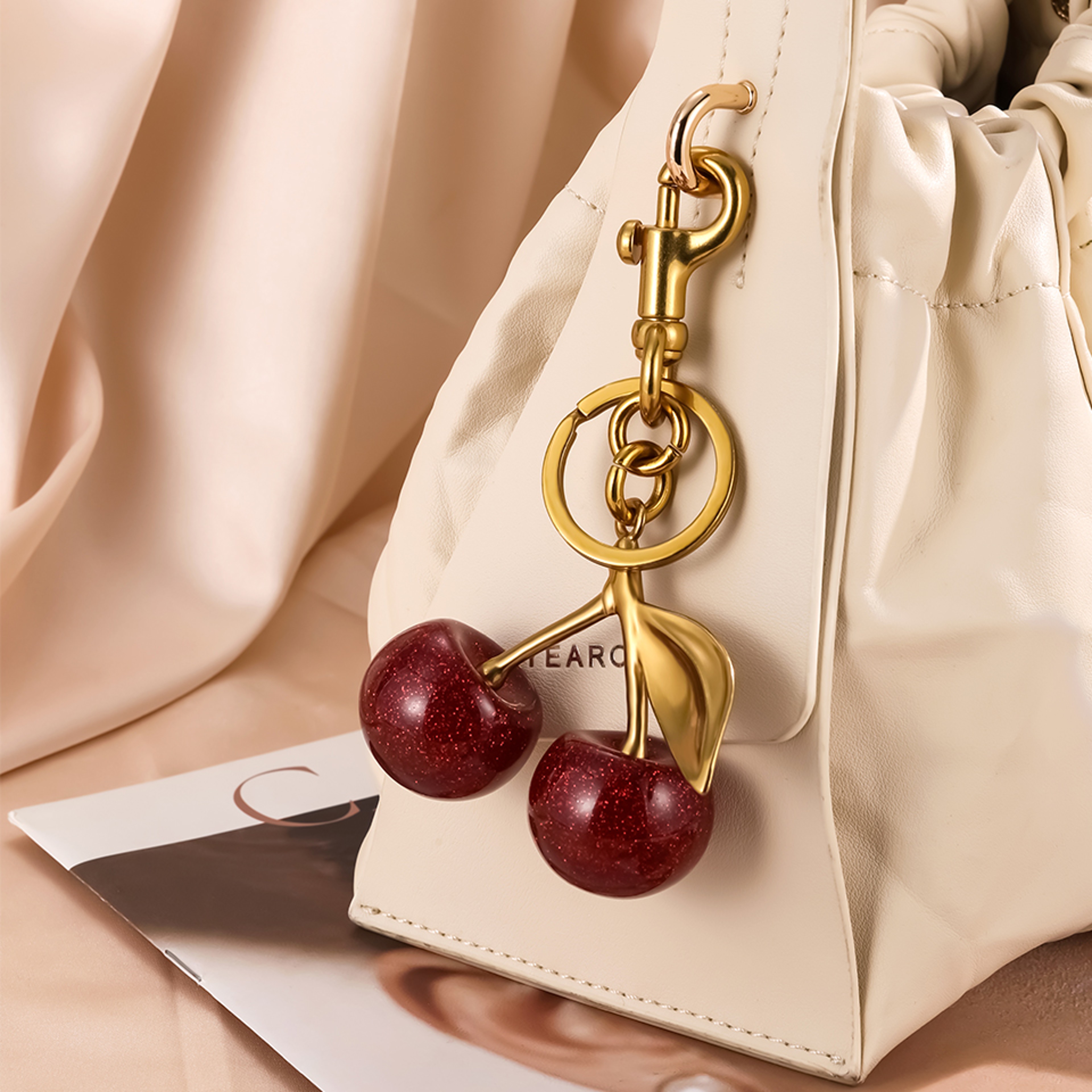 Sweet Summer Red Cherry Keychain Accessory – view 3