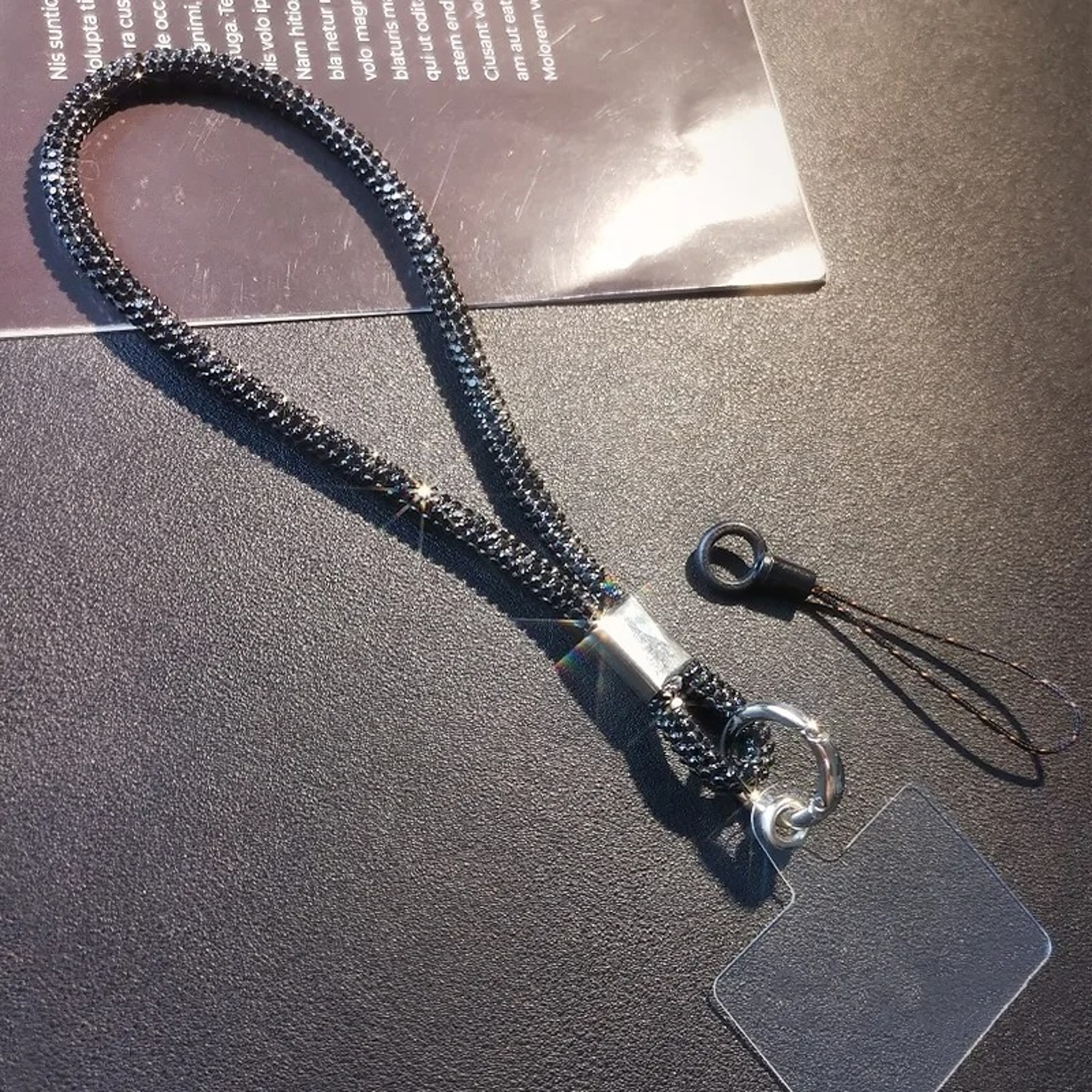 Glitter Rhinestone Phone Lanyard Wrist Strap – Crystal Diamond Anti-Lost Keychain for iPhone and Accessories – view 11