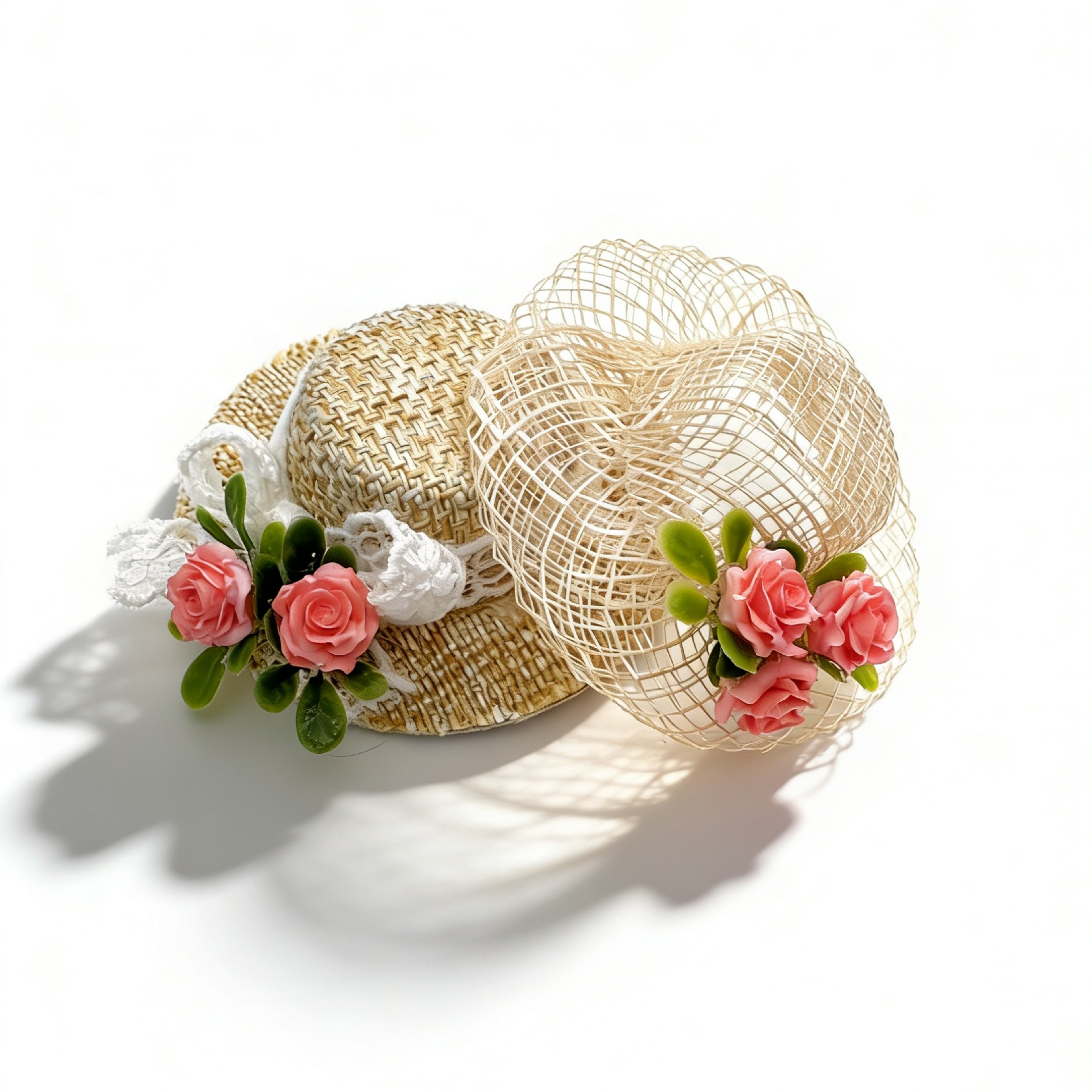 Miniature Hand-Woven Straw Hat for Dollhouse Decor and DIY Crafts – view 1