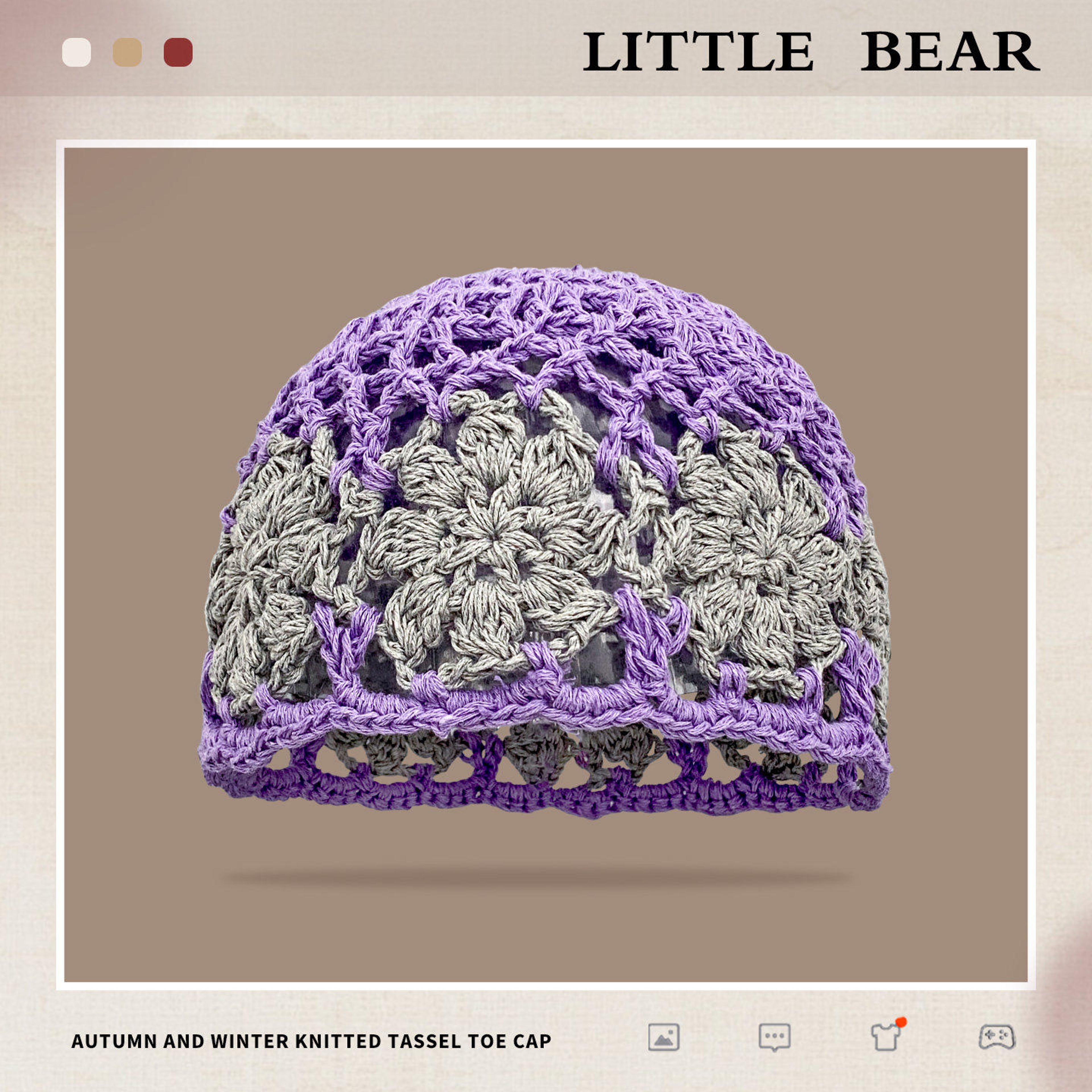 Handmade Pearl Crochet Bucket Hat for Women Retro Beach Accessories – view 10