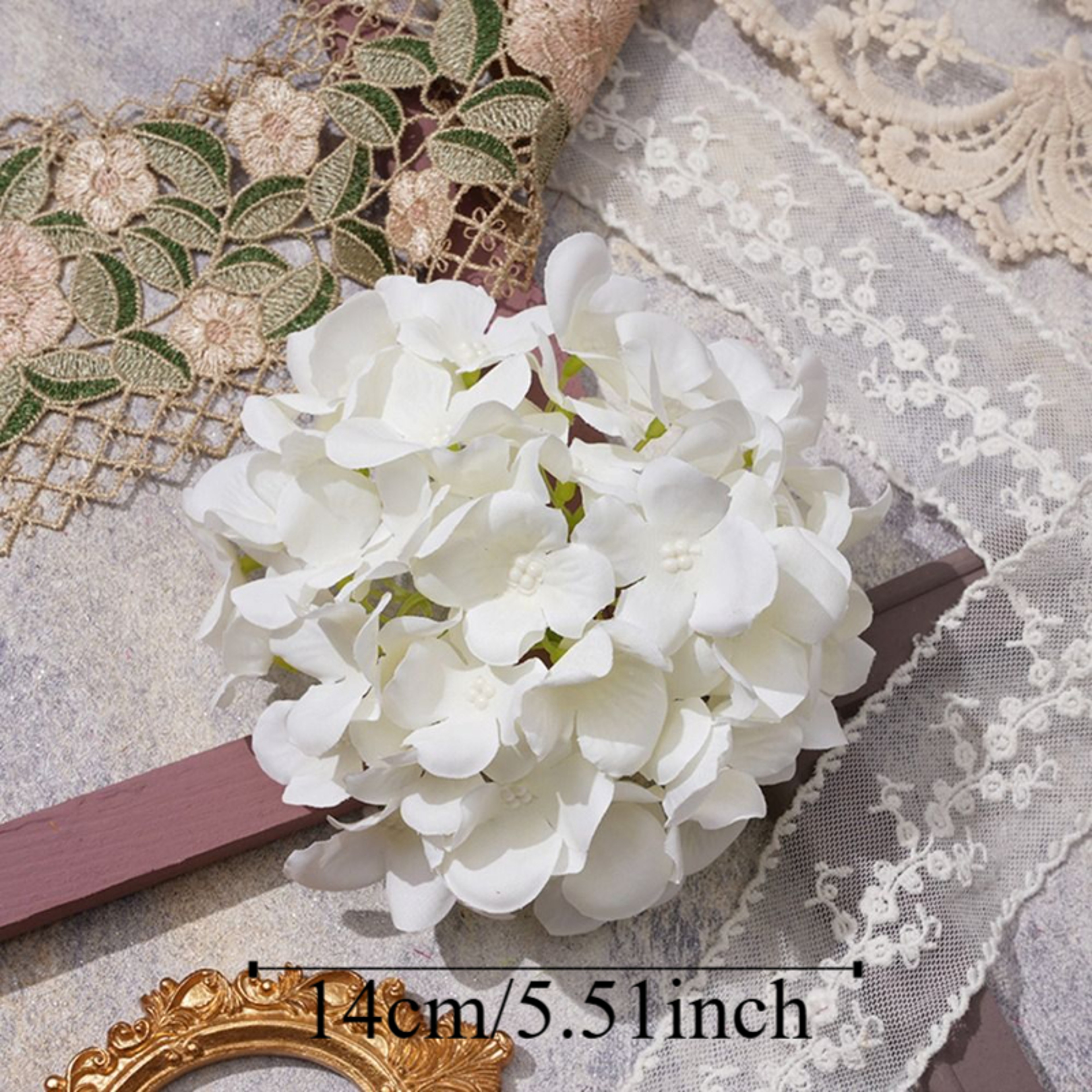 Elegant White Hydrangea Bridal Headpiece – Romantic French Style Wedding Hair Vine for Boho Brides – view 6