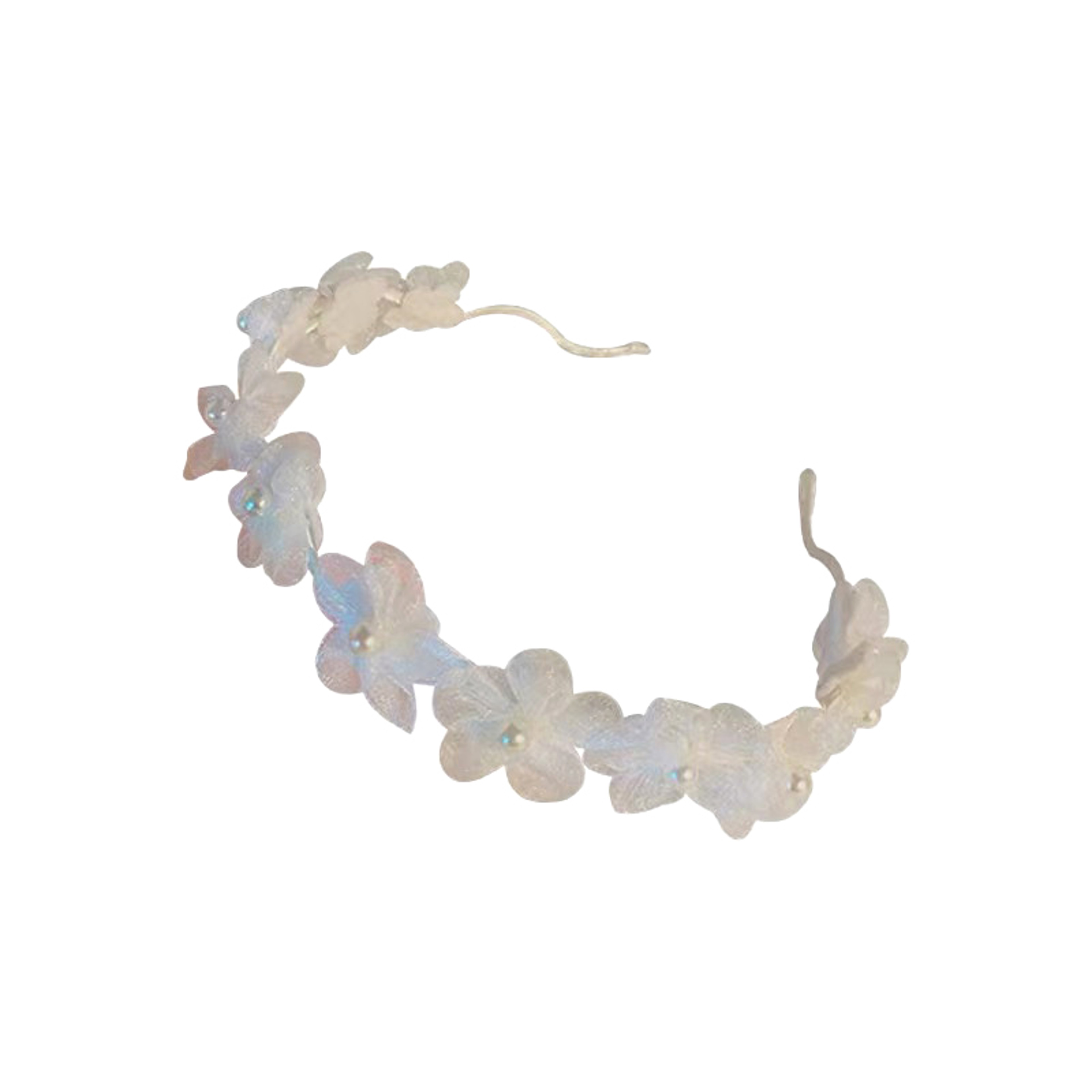 Elegant Pearl Flower Headband for Bridal and Fairy Aesthetic Hair Styling – view 6