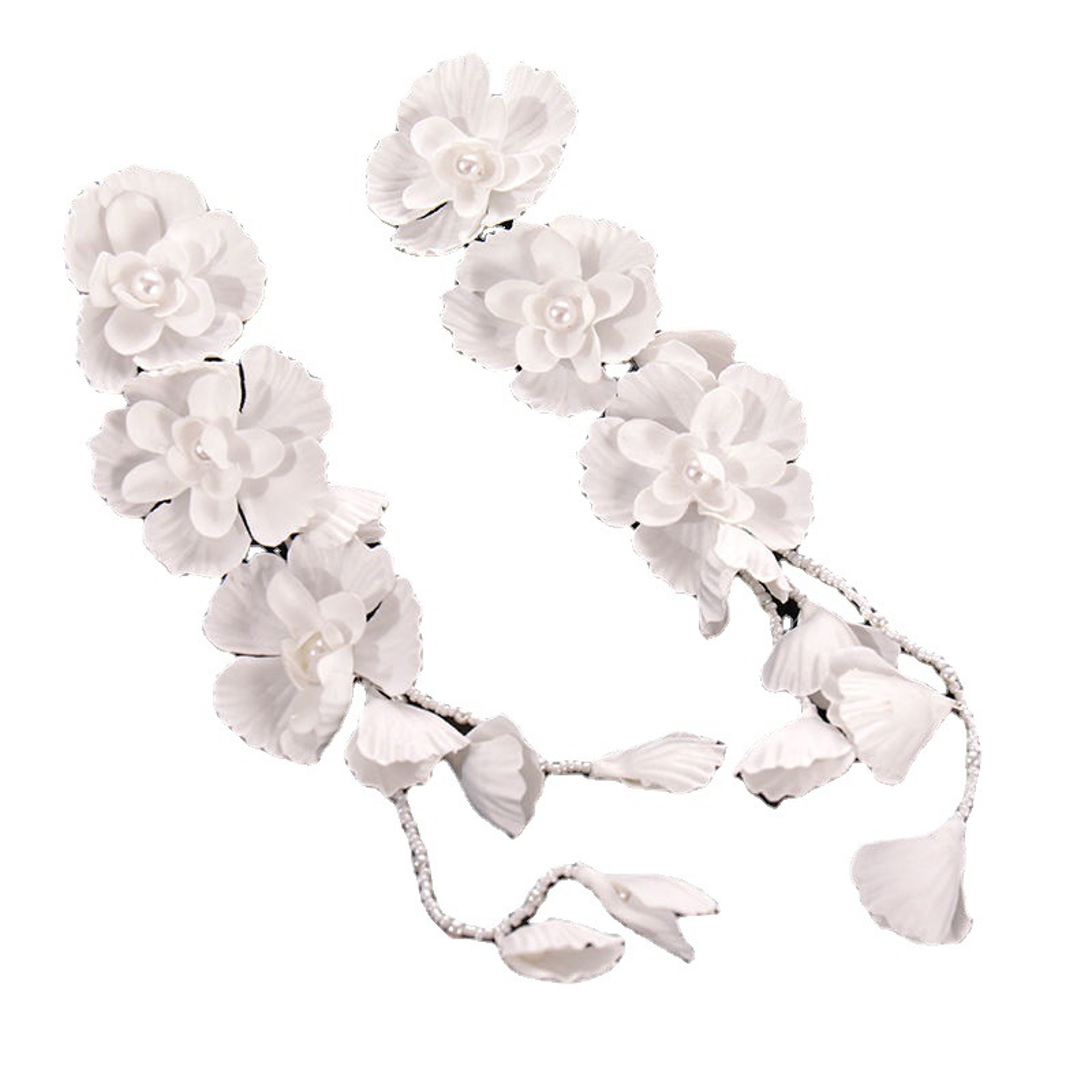 Handmade Floral Pearl Headband for Bridal Wedding and Prom – view 5