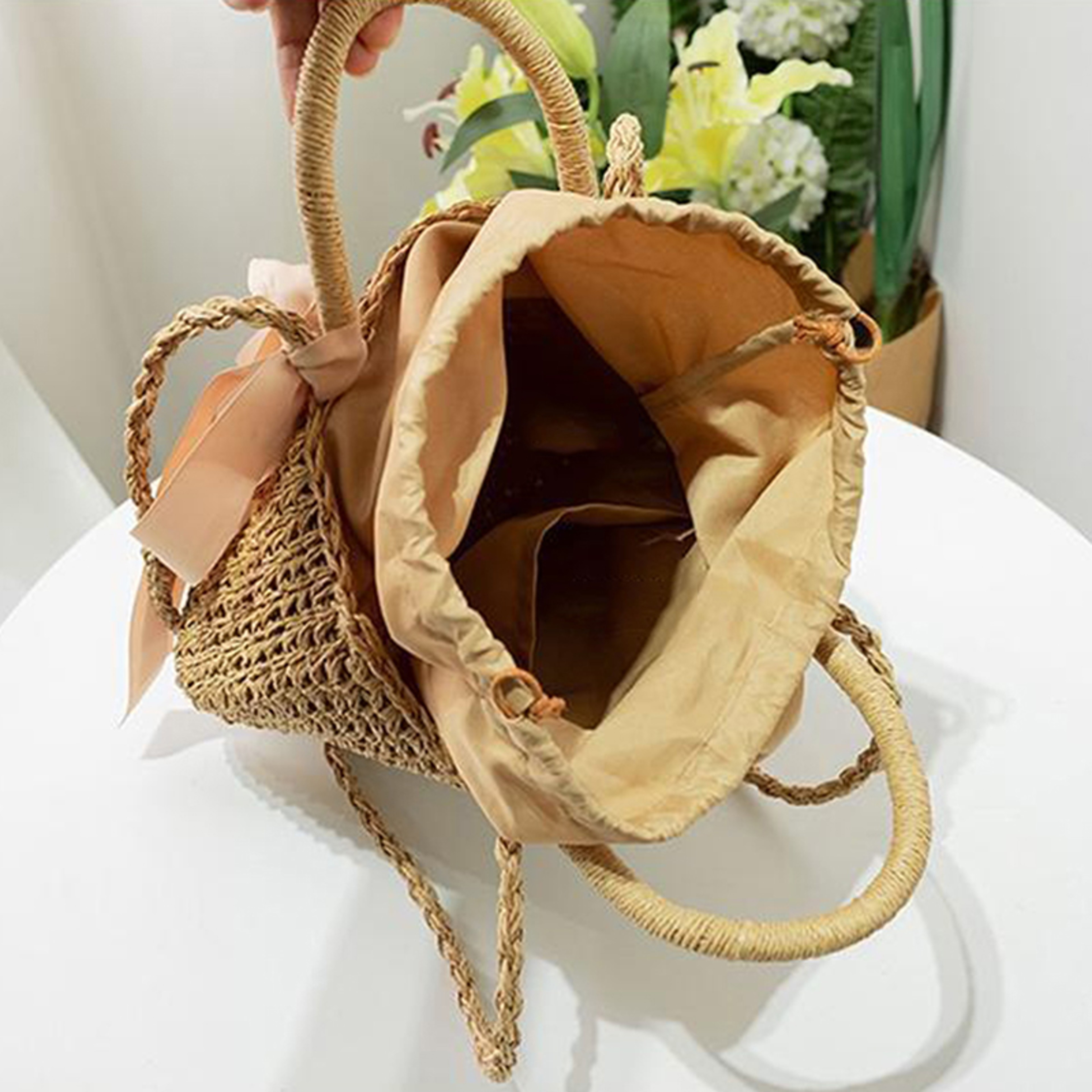 Handmade Woven Straw Tote and Summer Beach Bag for Women – view 5