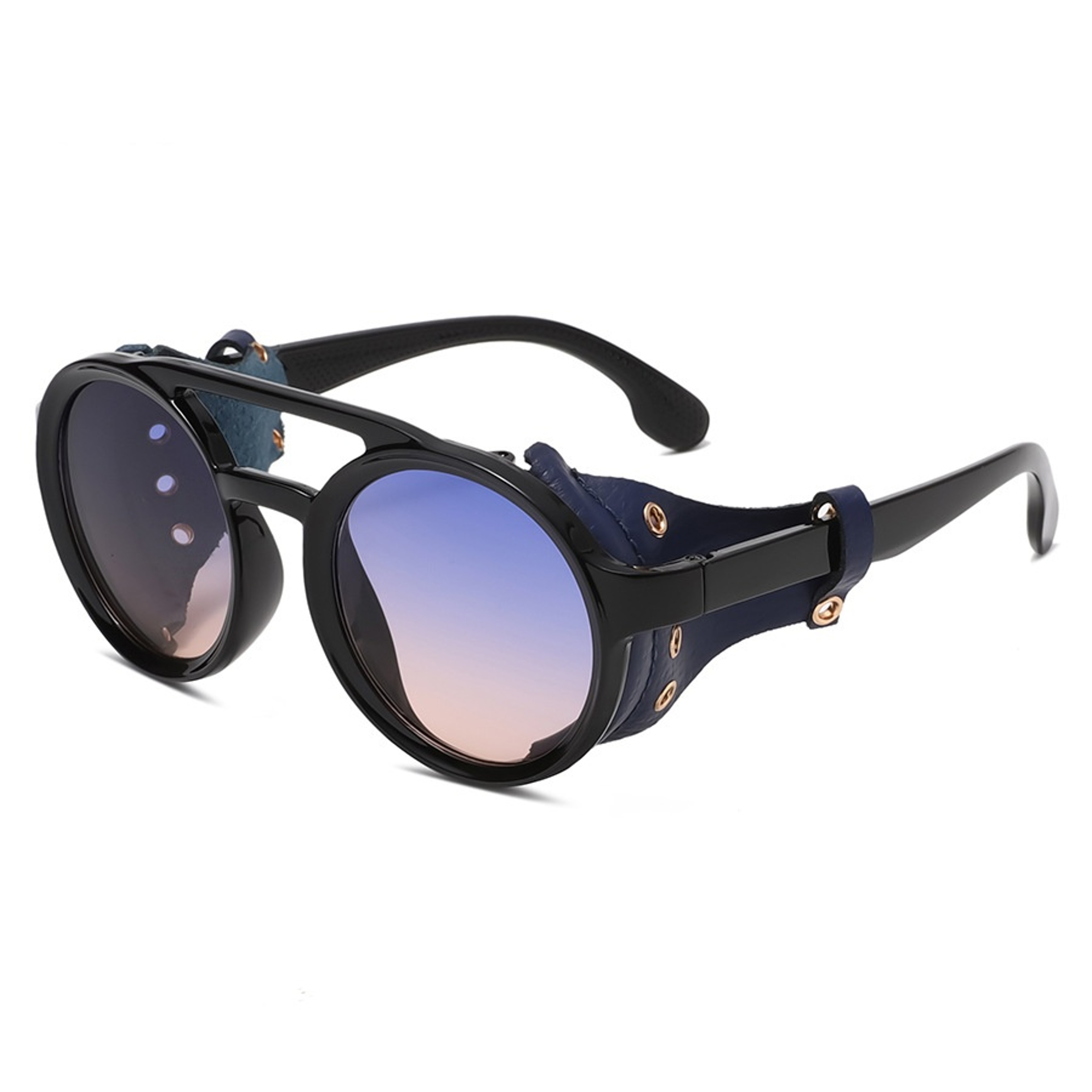 Vintage Leather Round Goggles: Anti-Wind Outdoor Sunglasses – view 7