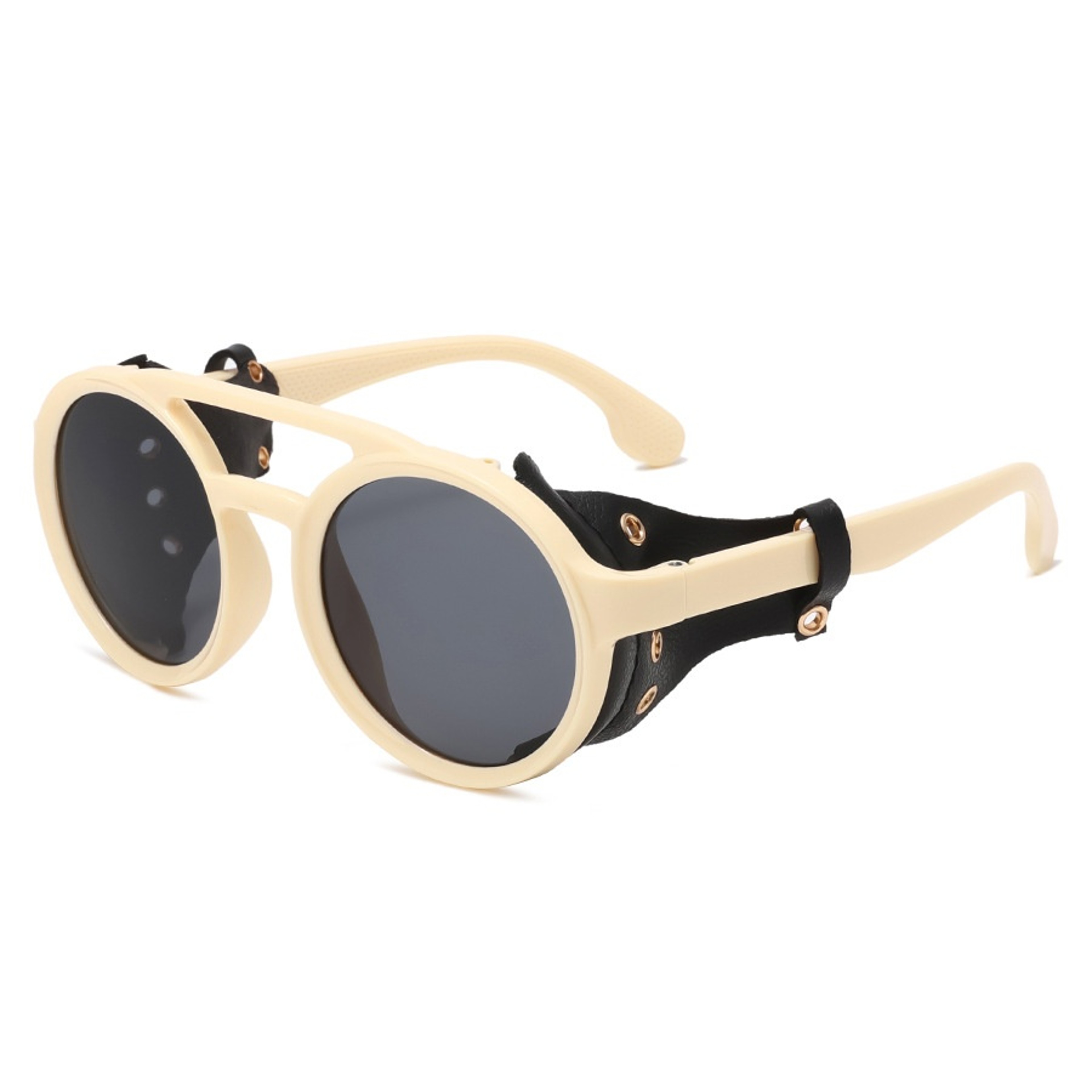 Vintage Leather Round Goggles: Anti-Wind Outdoor Sunglasses – view 13