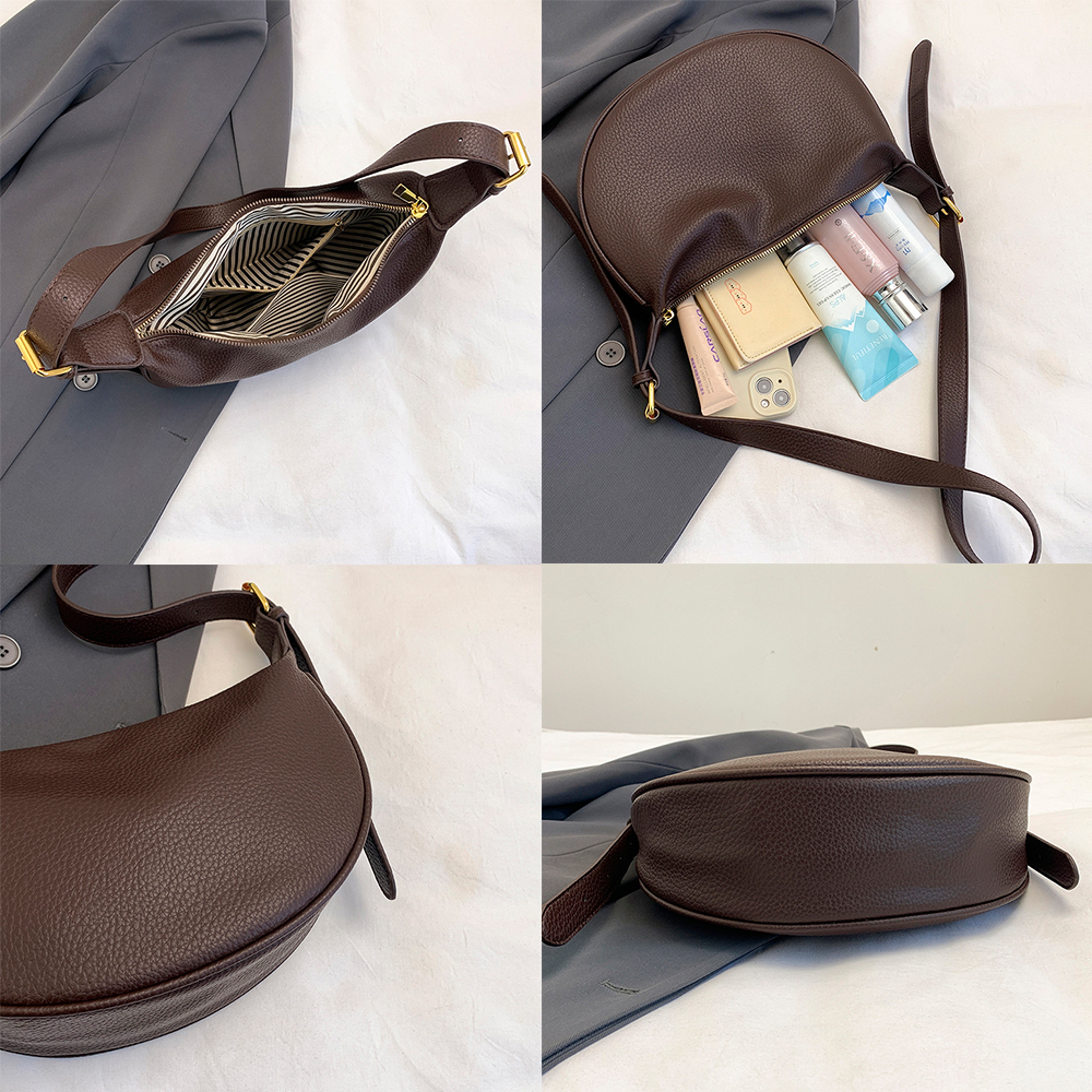 Korean Fashion Large Capacity PU Leather Tote Bag – Casual Everyday Hobo Shoulder Bag for Women – view 2