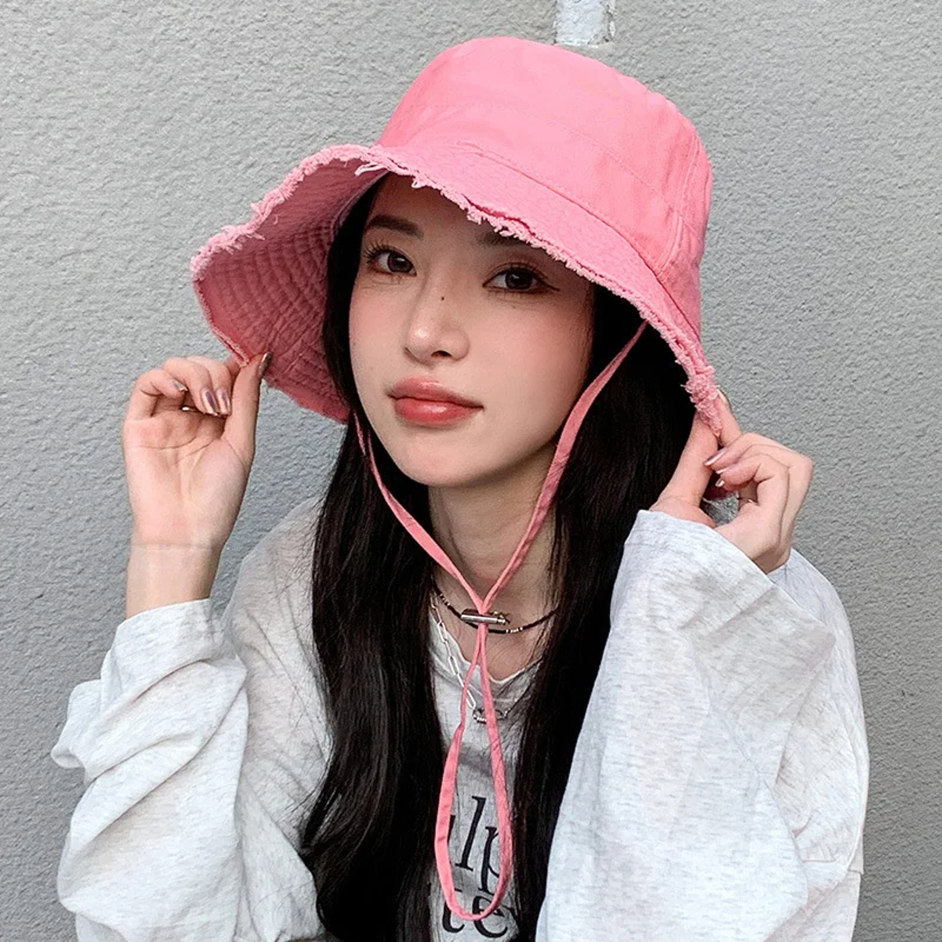 Womens Soft Cotton Foldable Bucket Hat with Tassel Brim - Chic Sun Protection Cap for Beach and Travel – view 5